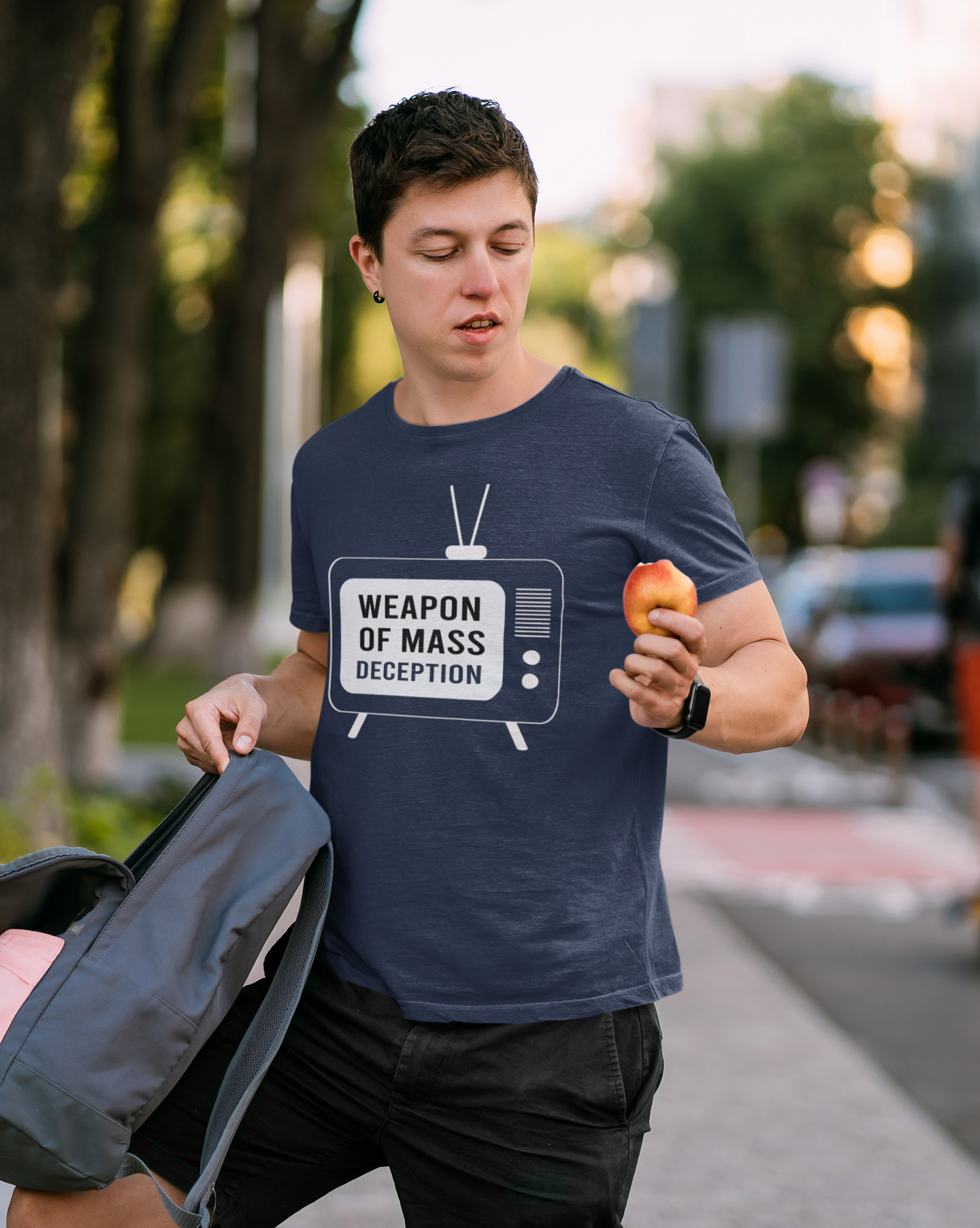 Weapon Of Mass Deception Anti Government Mens Half Sleeves T-shirt- FunkyTeesClub