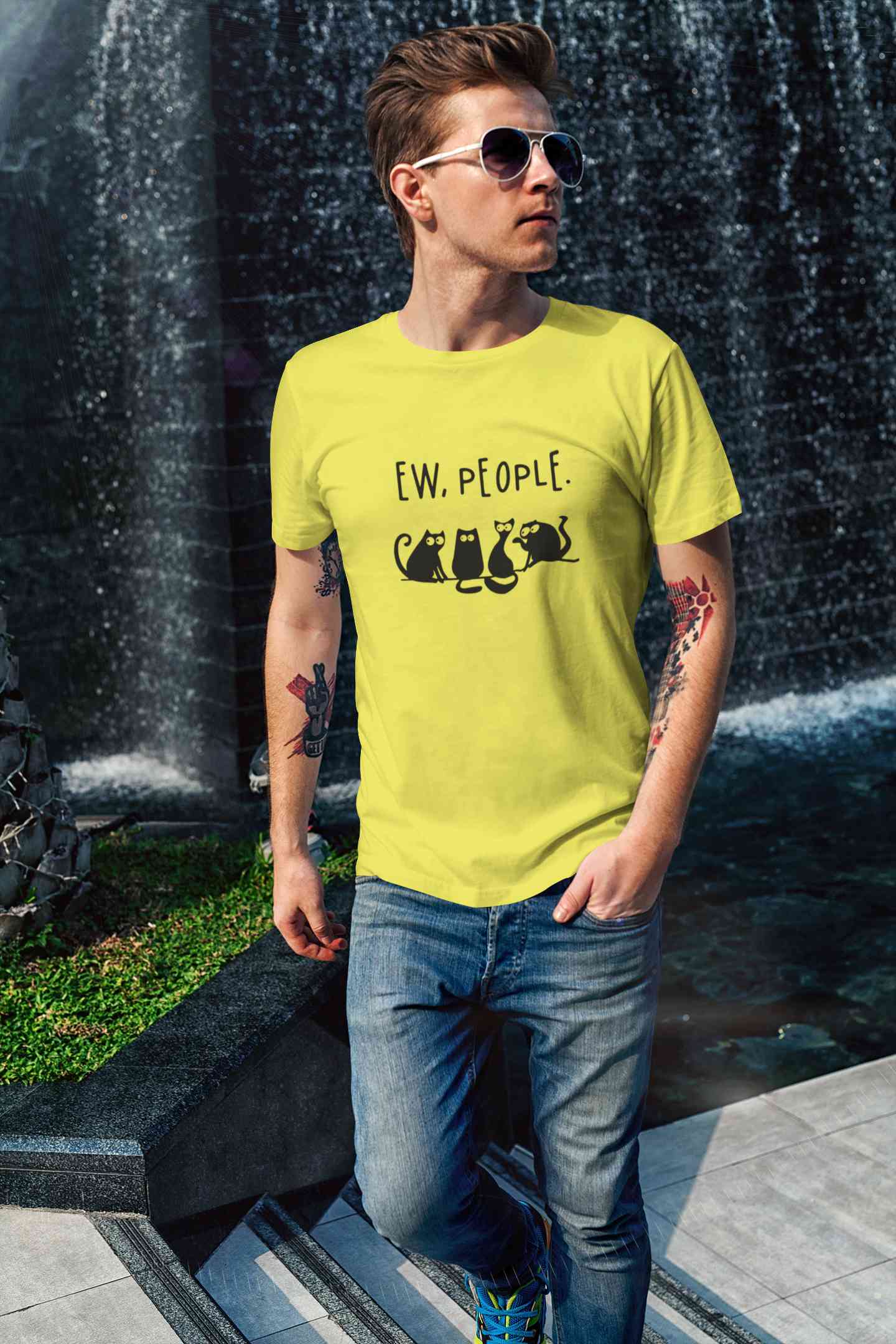 Ew People Mens Half Sleeves T-shirt- FunkyTeesClub