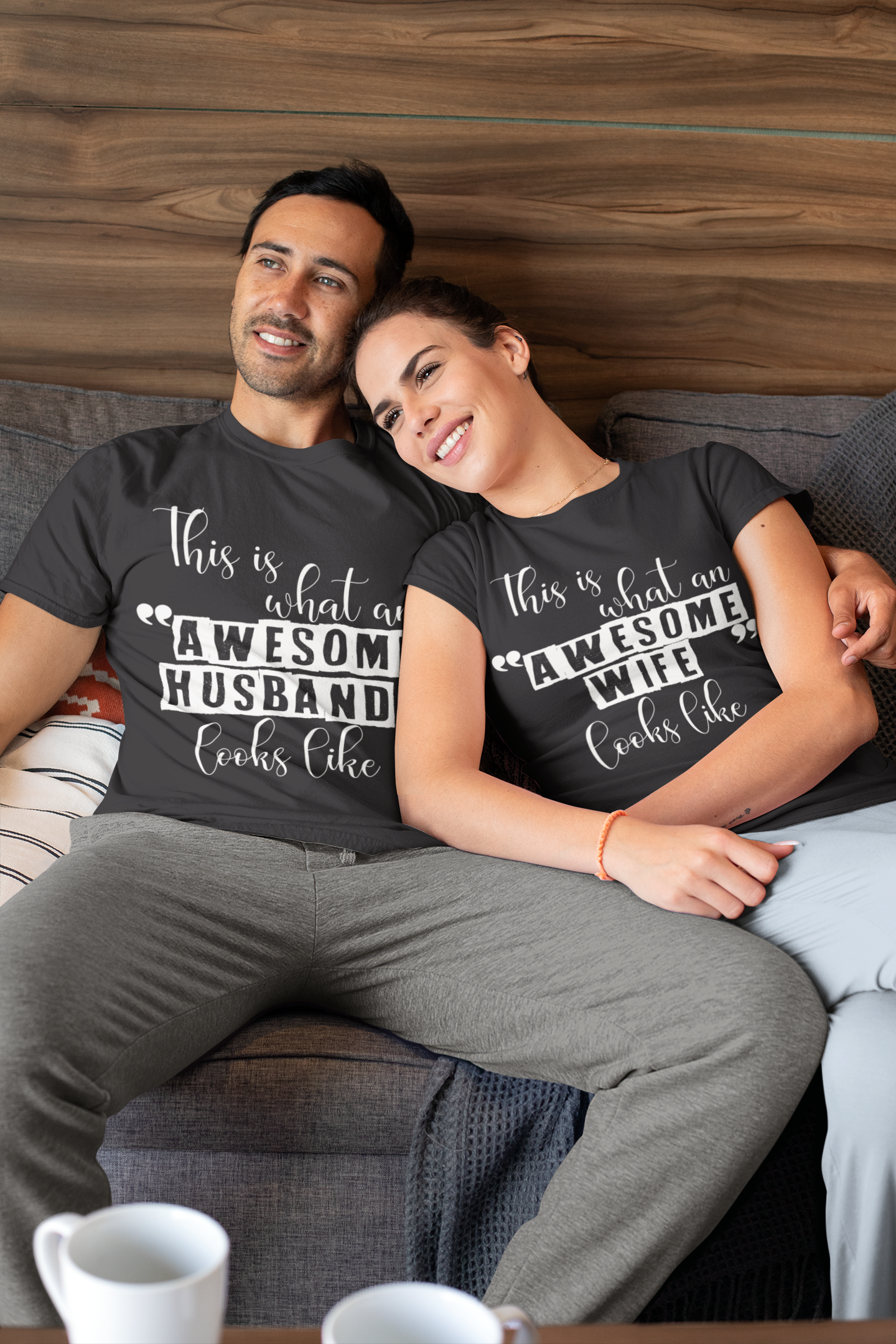 Awesome Couple Half Sleeves T-Shirts -FunkyTeesClub