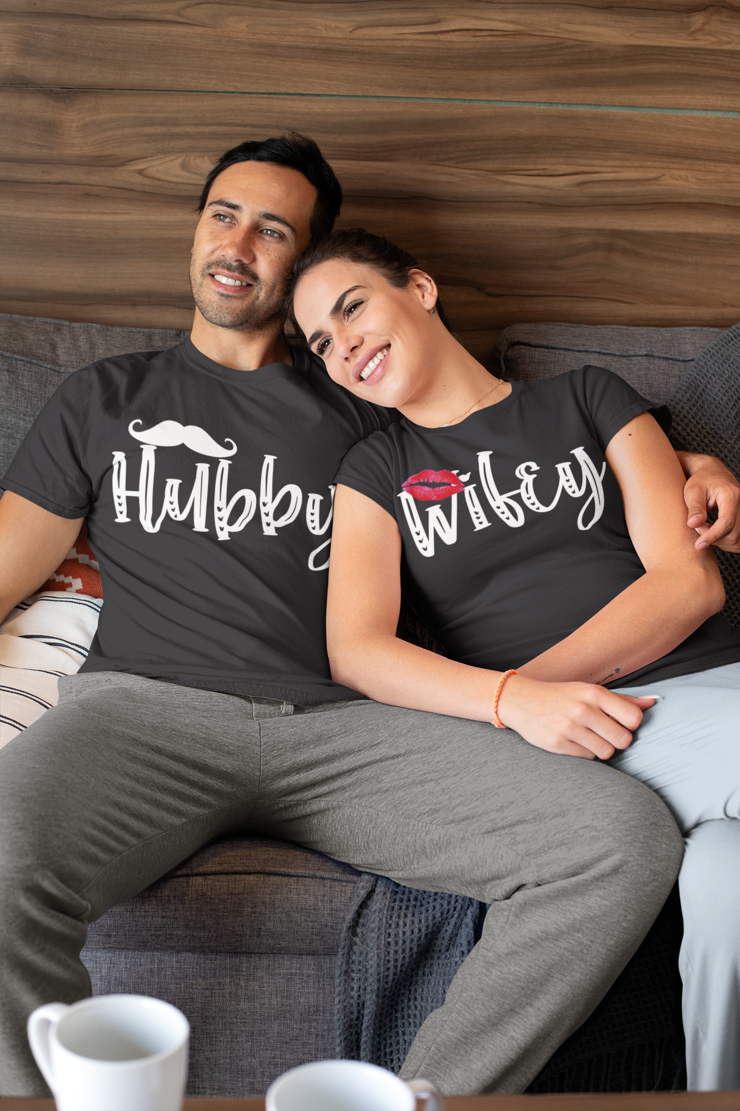 Hubby Wifey Couple Half Sleeves T-Shirts -FunkyTeesClub