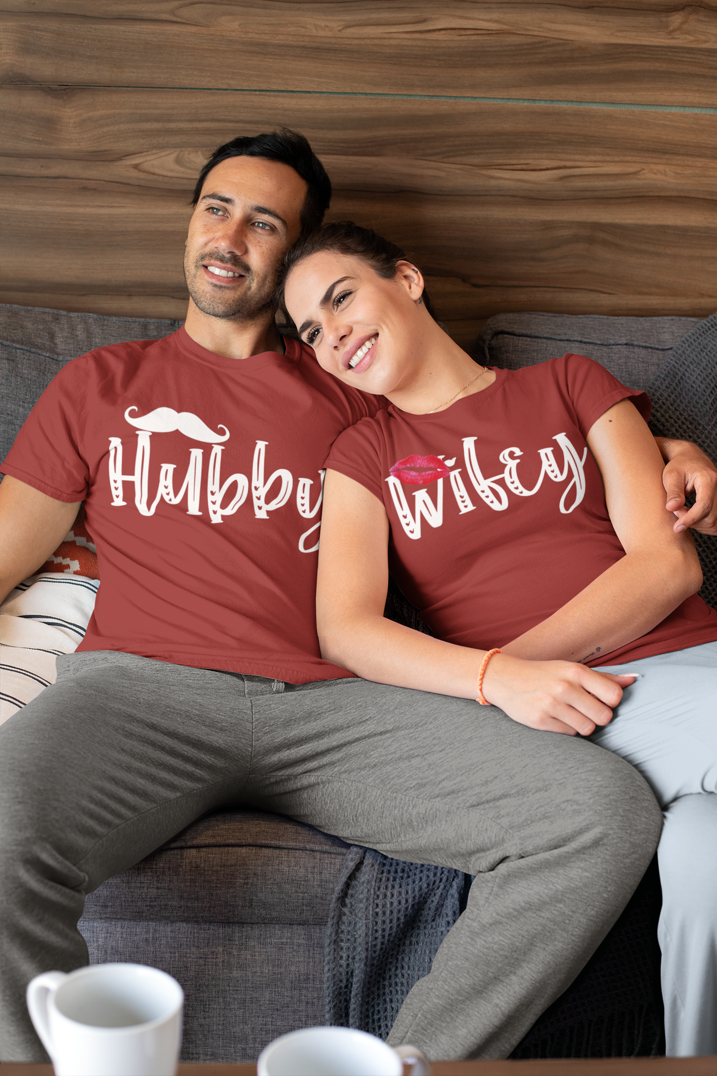 Hubby Wifey Couple Half Sleeves T-Shirts -FunkyTeesClub