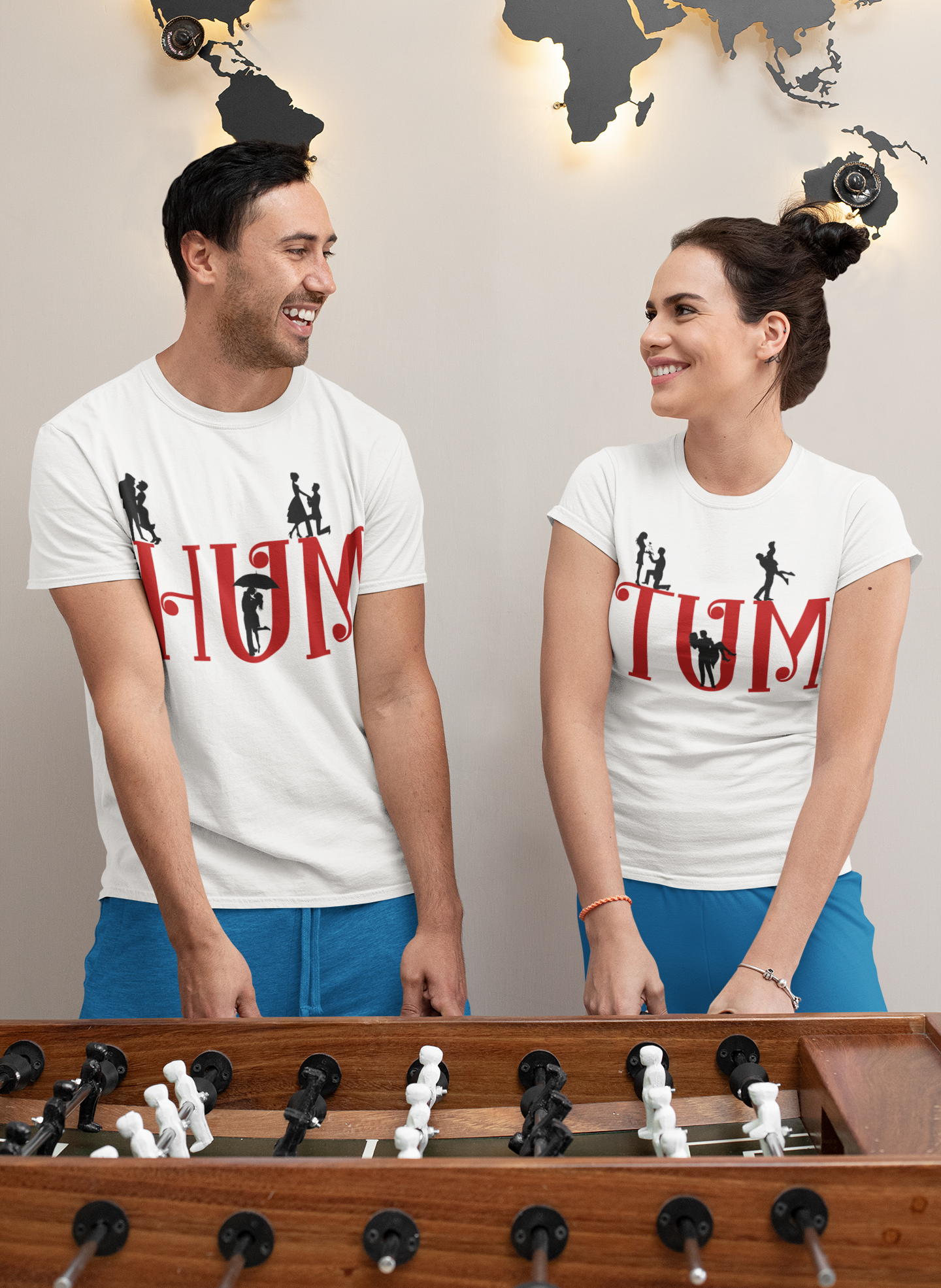 Hum Tum Couple Half Sleeves T-Shirts -FunkyTeesClub