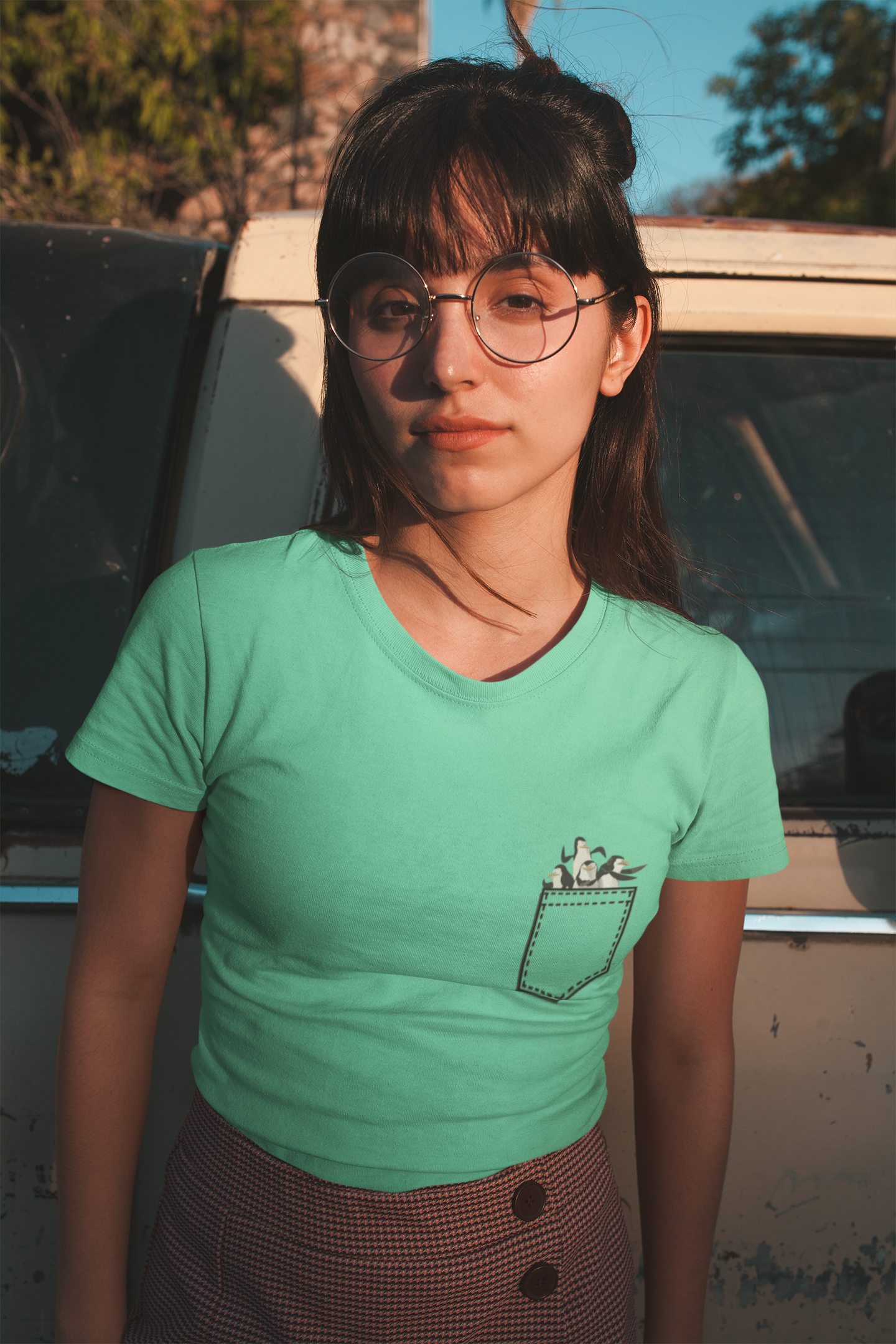Penguin Women Half Sleeves T-shirt- FunkyTeesClub