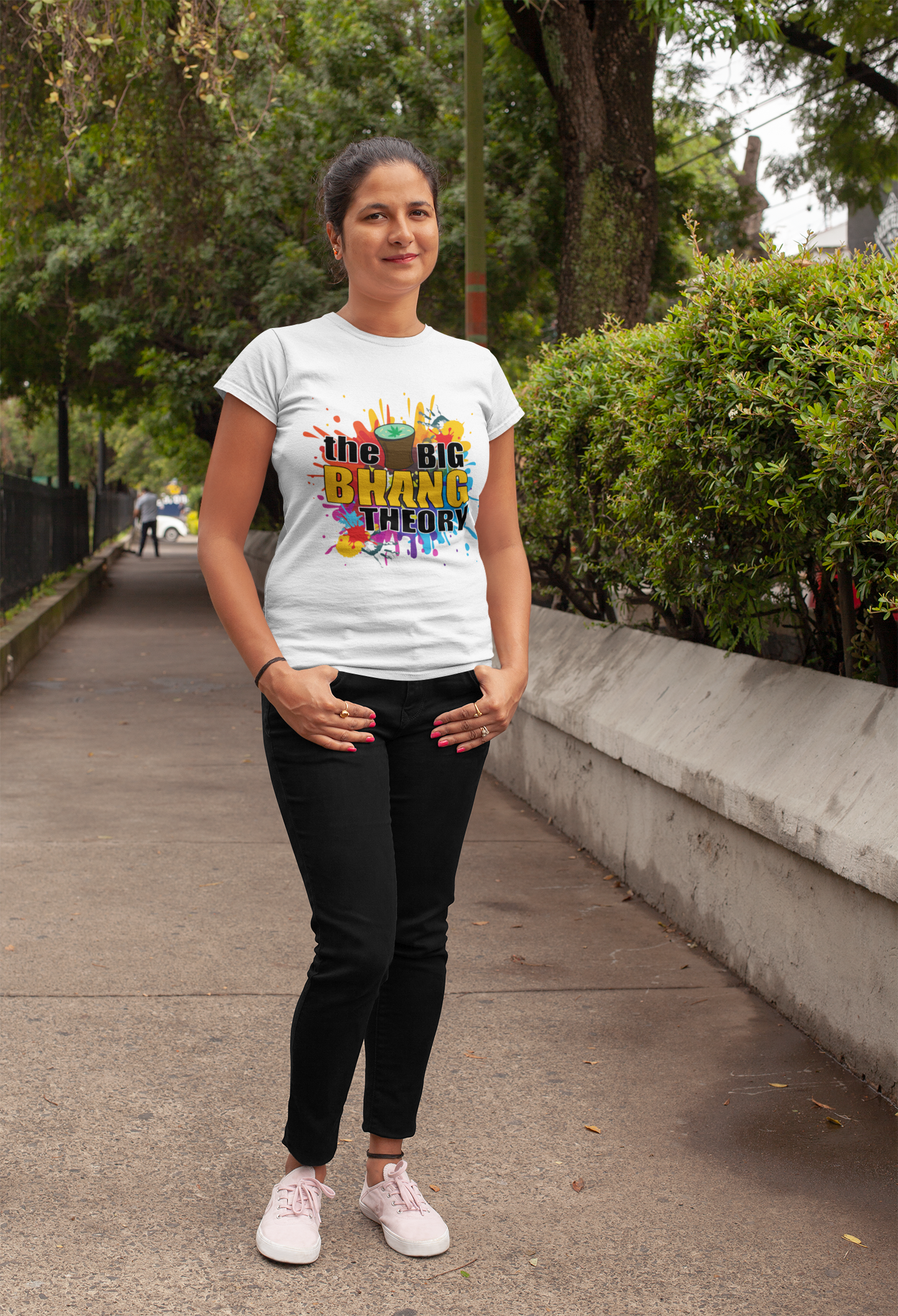 The Big Bhang Theory Holi Women Half Sleeves T-shirt- FunkyTeesClub