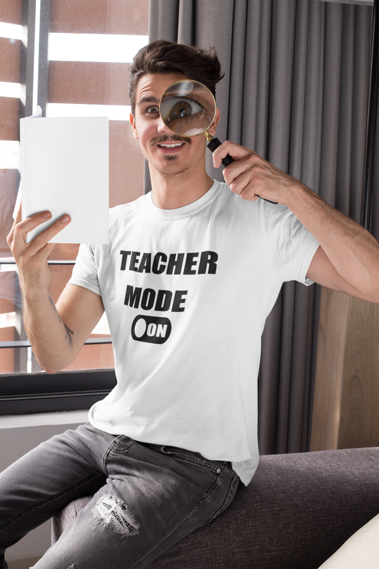 Teacher Mode On Mens Half Sleeves T-shirt- FunkyTeesClub