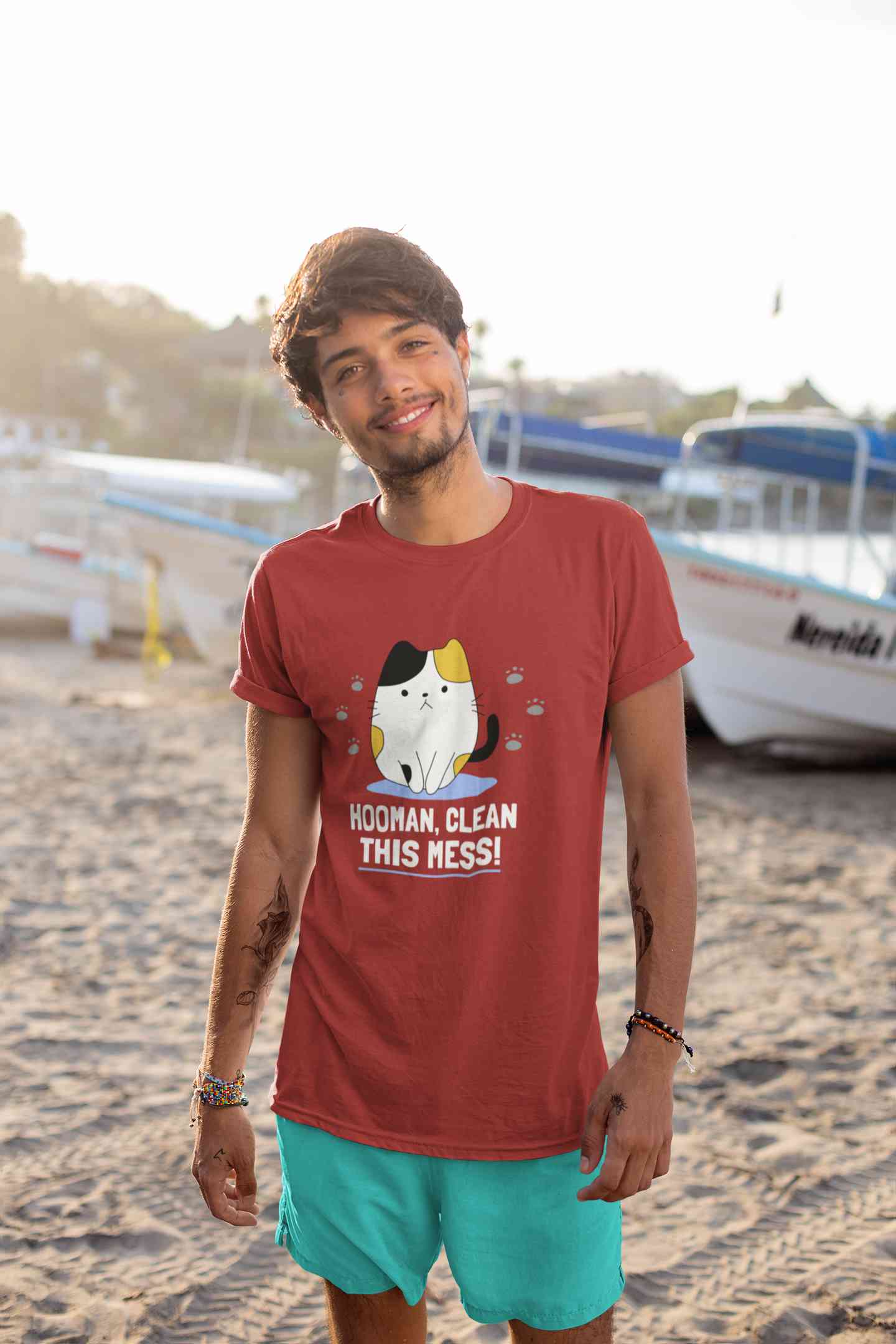 Human Clean This Mess Funny Mens Half Sleeves T-shirt- FunkyTeesClub