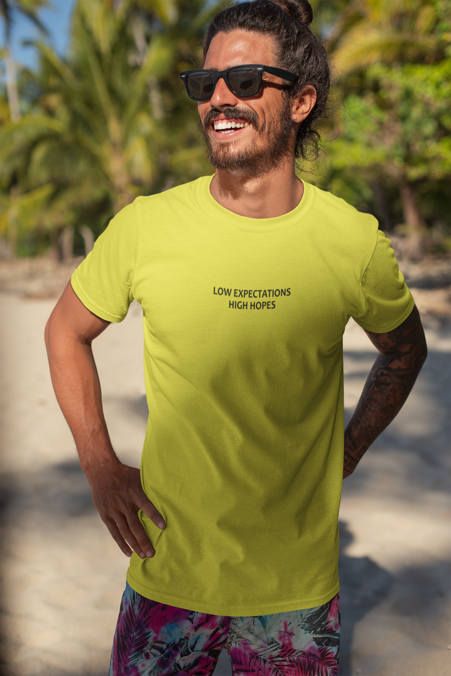 Low Expectations High Hopes Quotes Mens Half Sleeves T-shirt- FunkyTeesClub