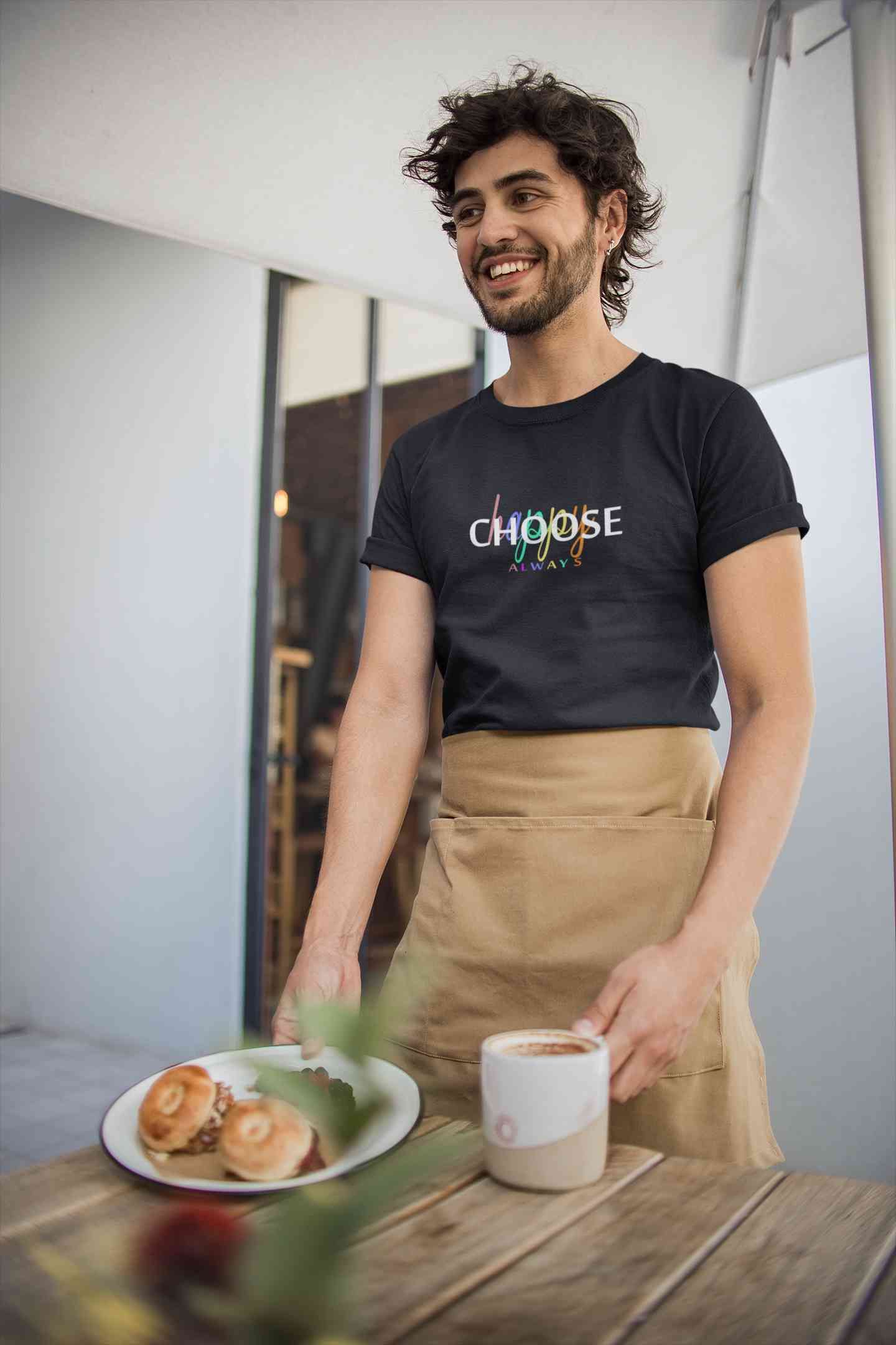 Choose Happy Always Mens Half Sleeves T-shirt- FunkyTeesClub