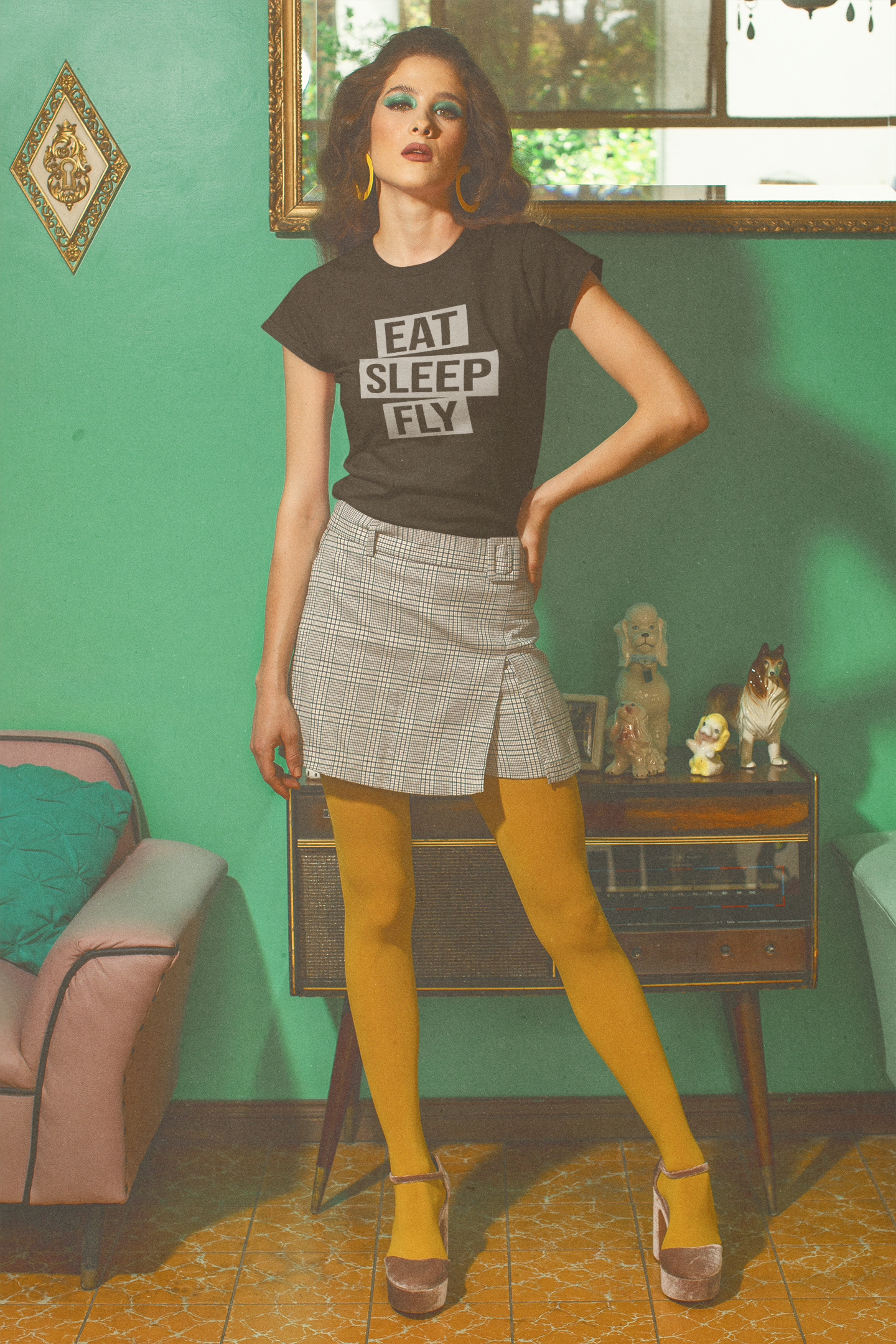 Eat Sleep Fly Pilot Women Half Sleeves T-shirt- FunkyTeesClub