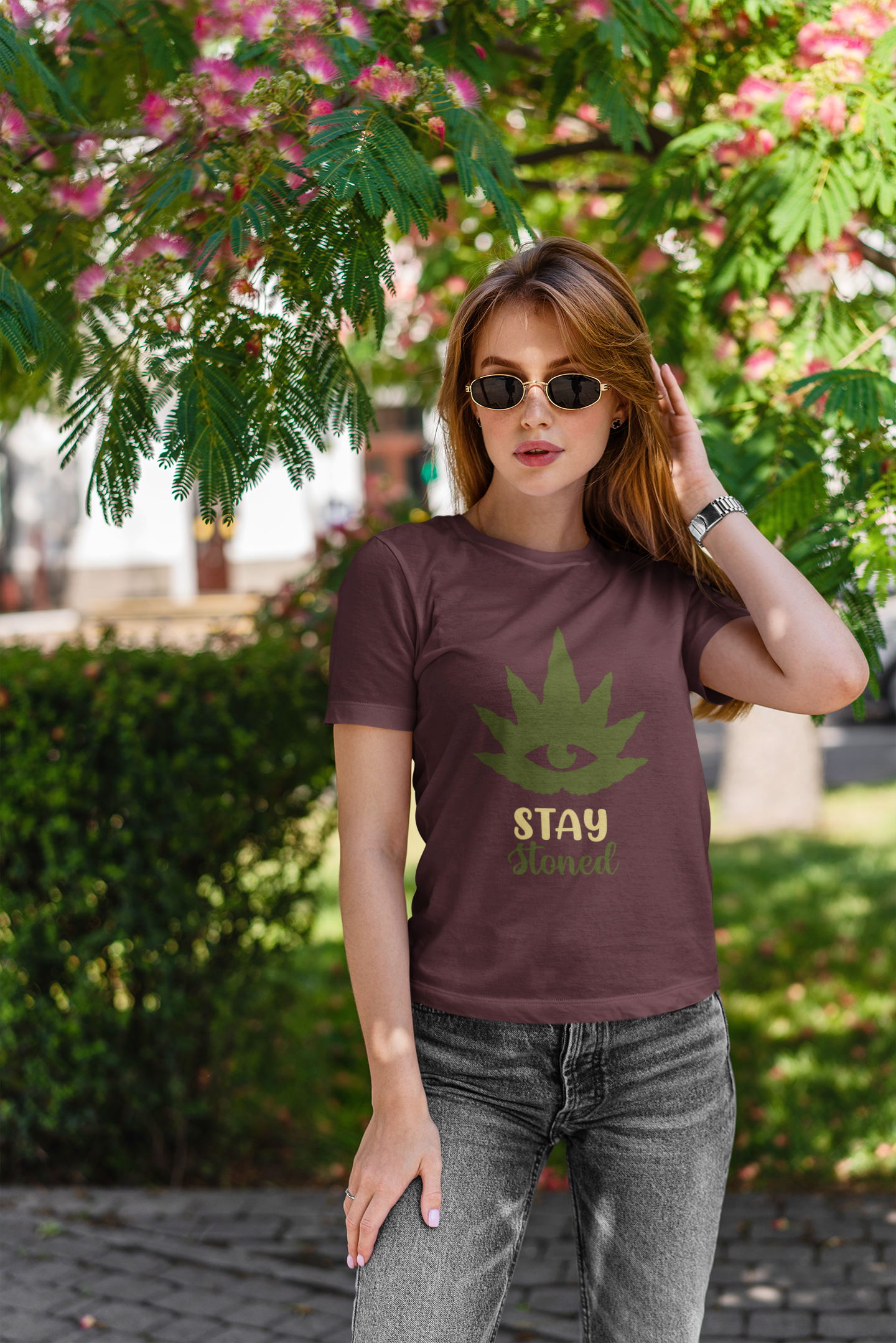 Stay Stoned Women Half Sleeves T-shirt- FunkyTeesClub