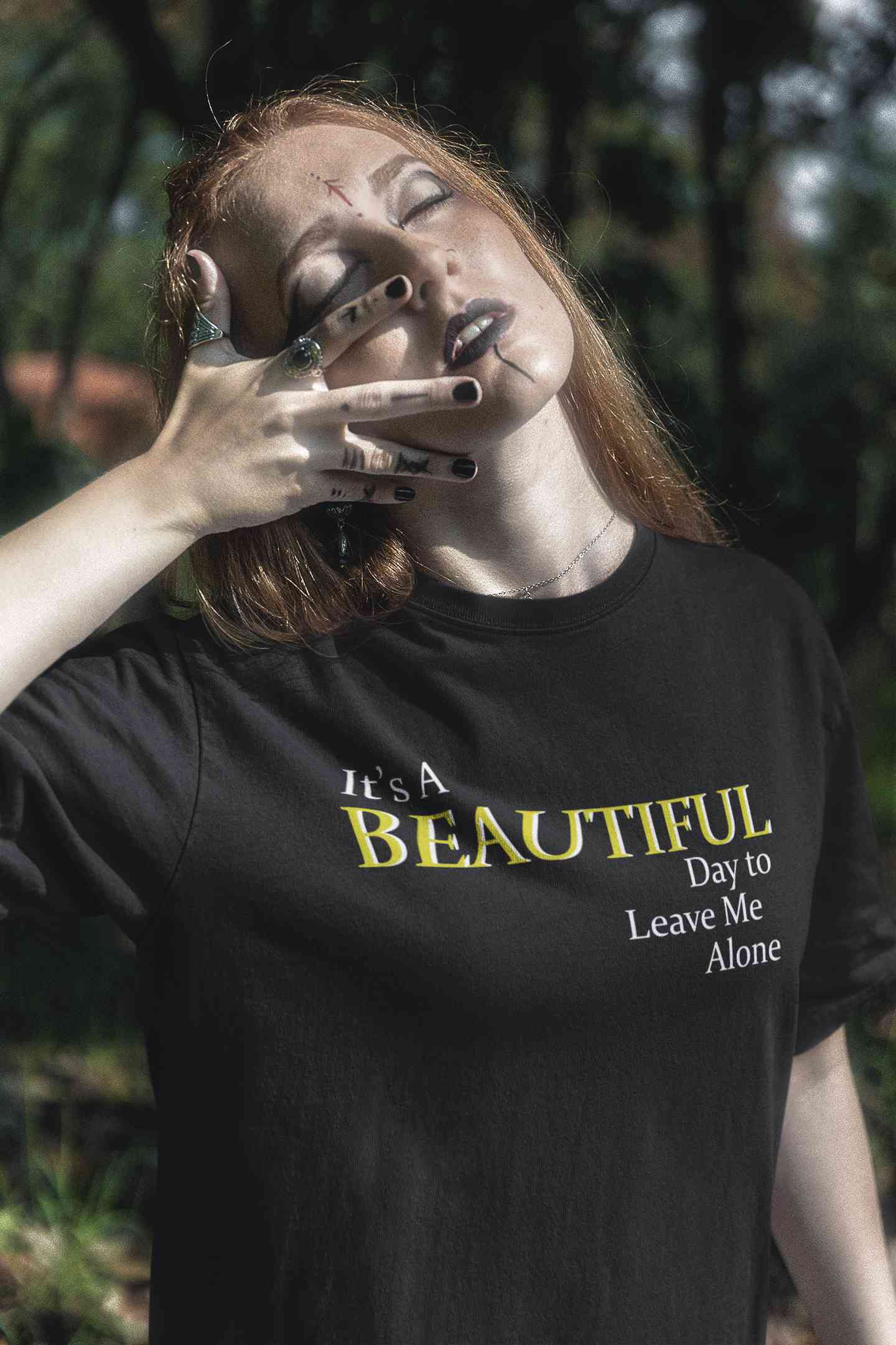 It Is A Beautiful Day To Leave Me Alone Women Half Sleeves T-shirt- FunkyTeesClub