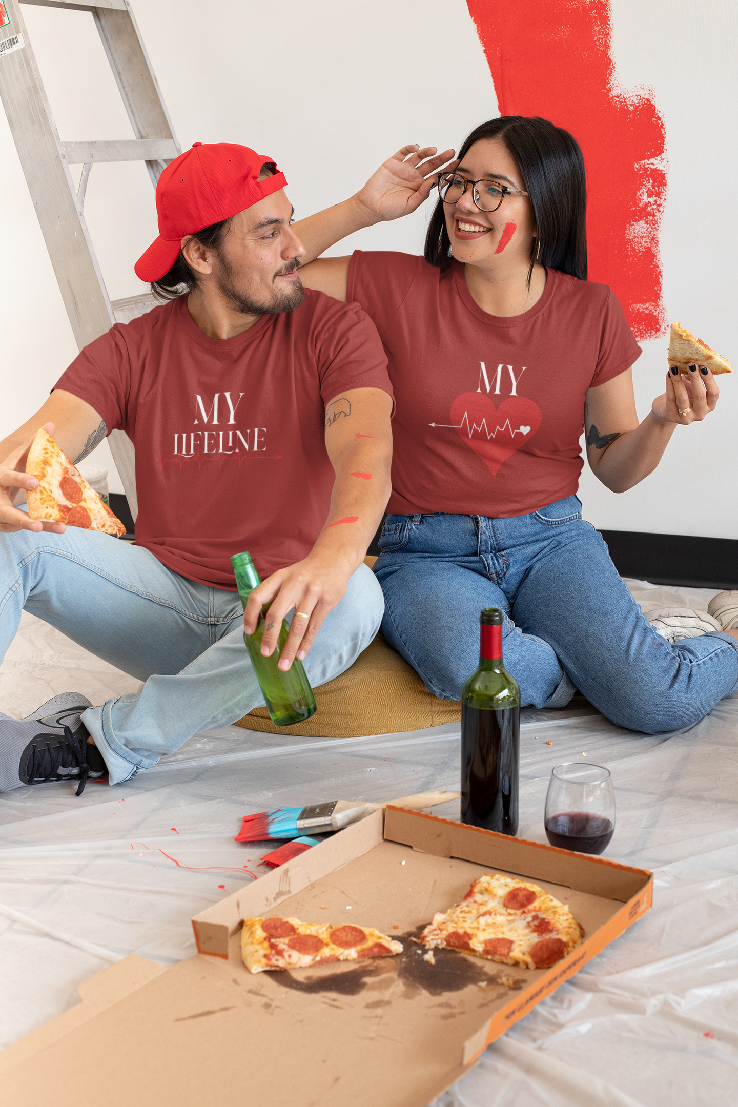 My Lifeliine Couple Half Sleeves T-Shirts -FunkyTeesClub