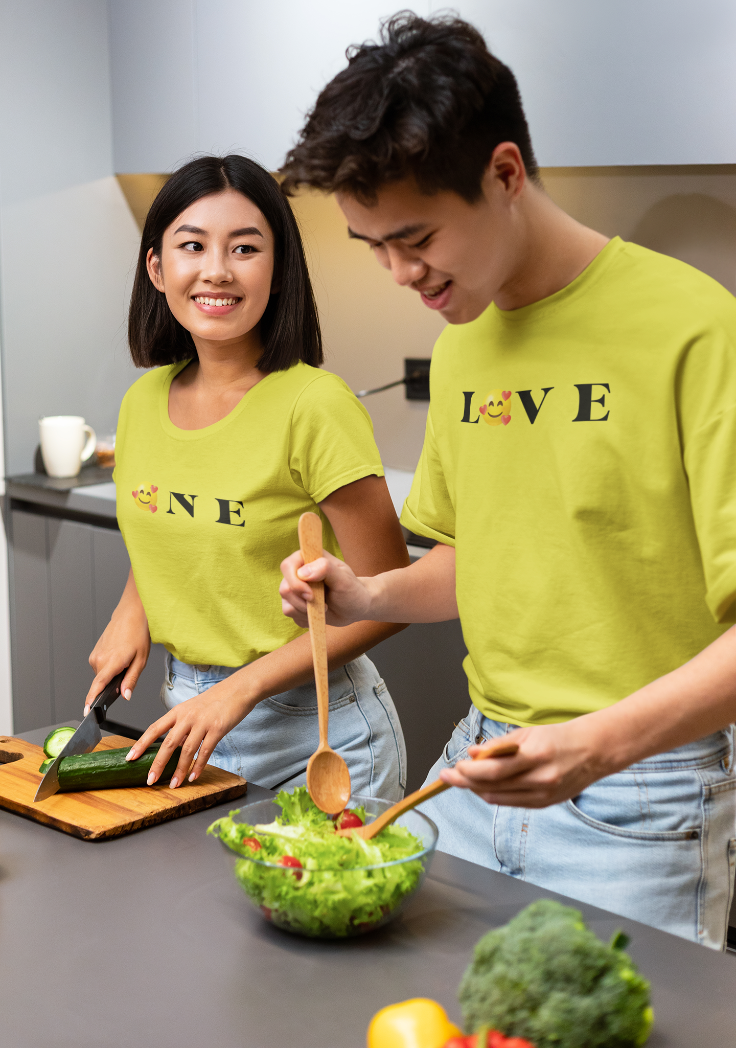 One Love Couple Half Sleeves T-Shirts -FunkyTeesClub