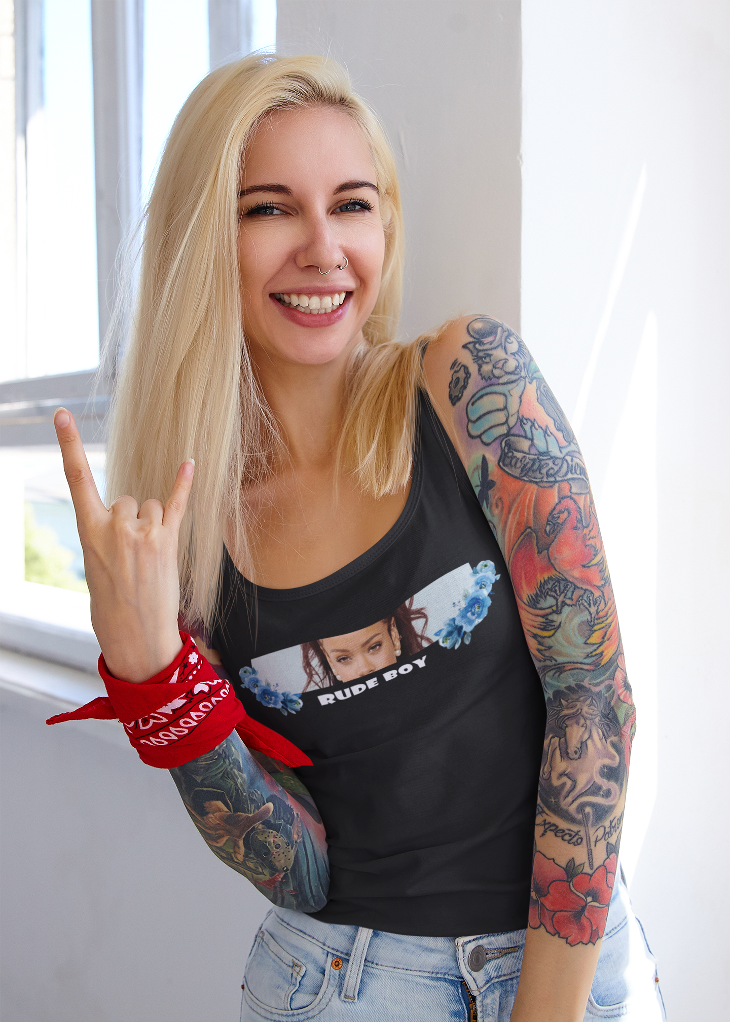 Rude Boy Minimals Women Tank Top- FunkyTeesClub