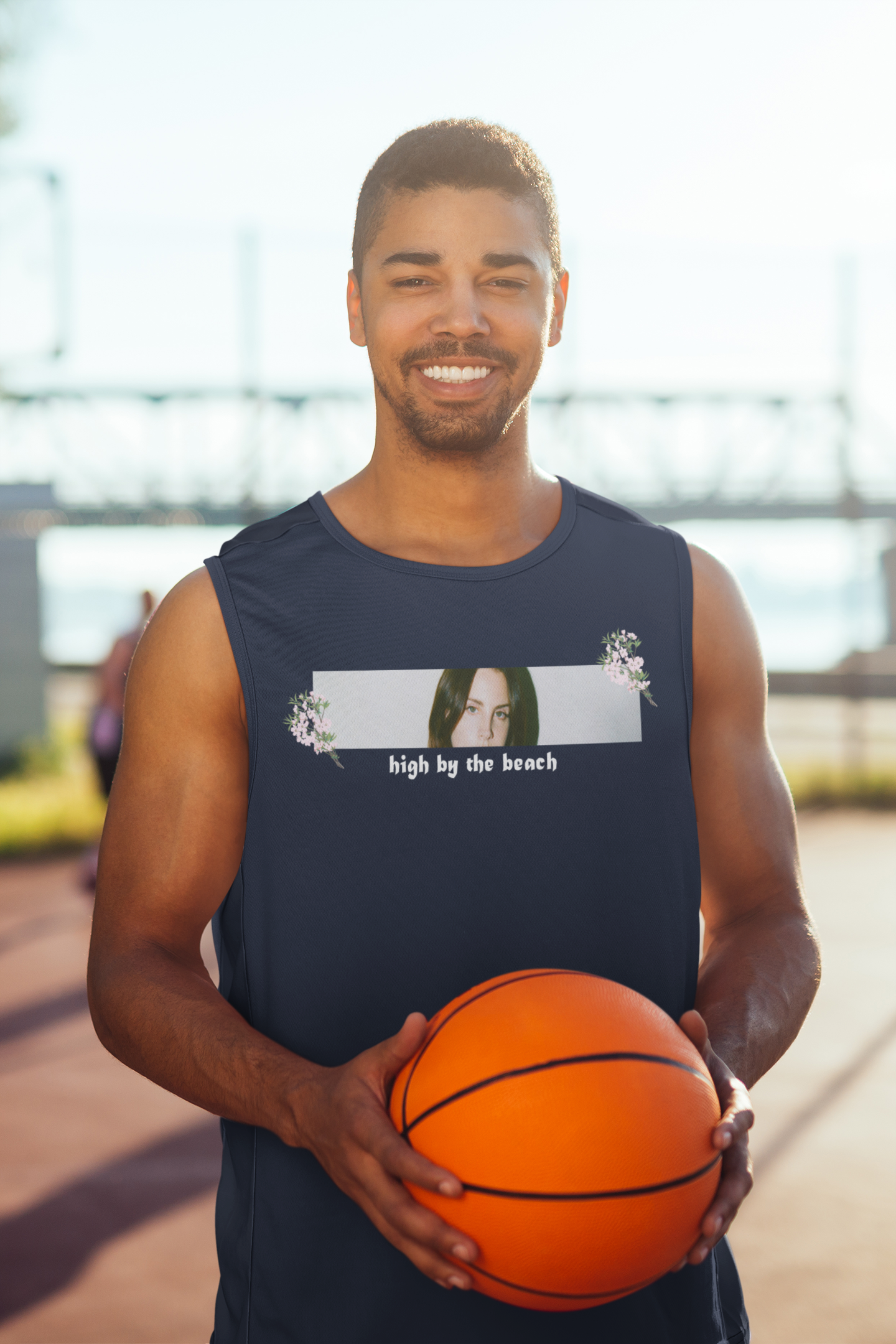 High By The Beach Minimal Men Gym Vest-FunkyTeesClub