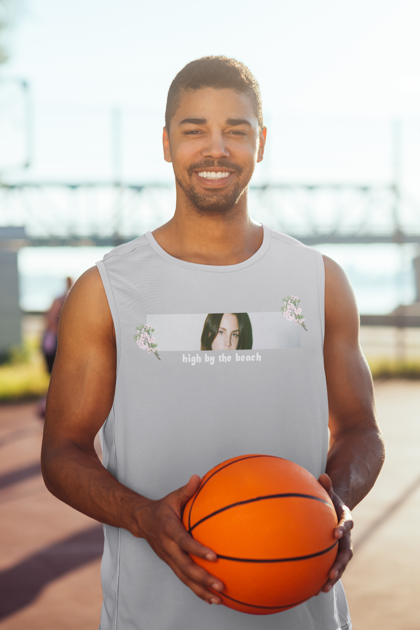 High By The Beach Minimal Men Gym Vest-FunkyTeesClub