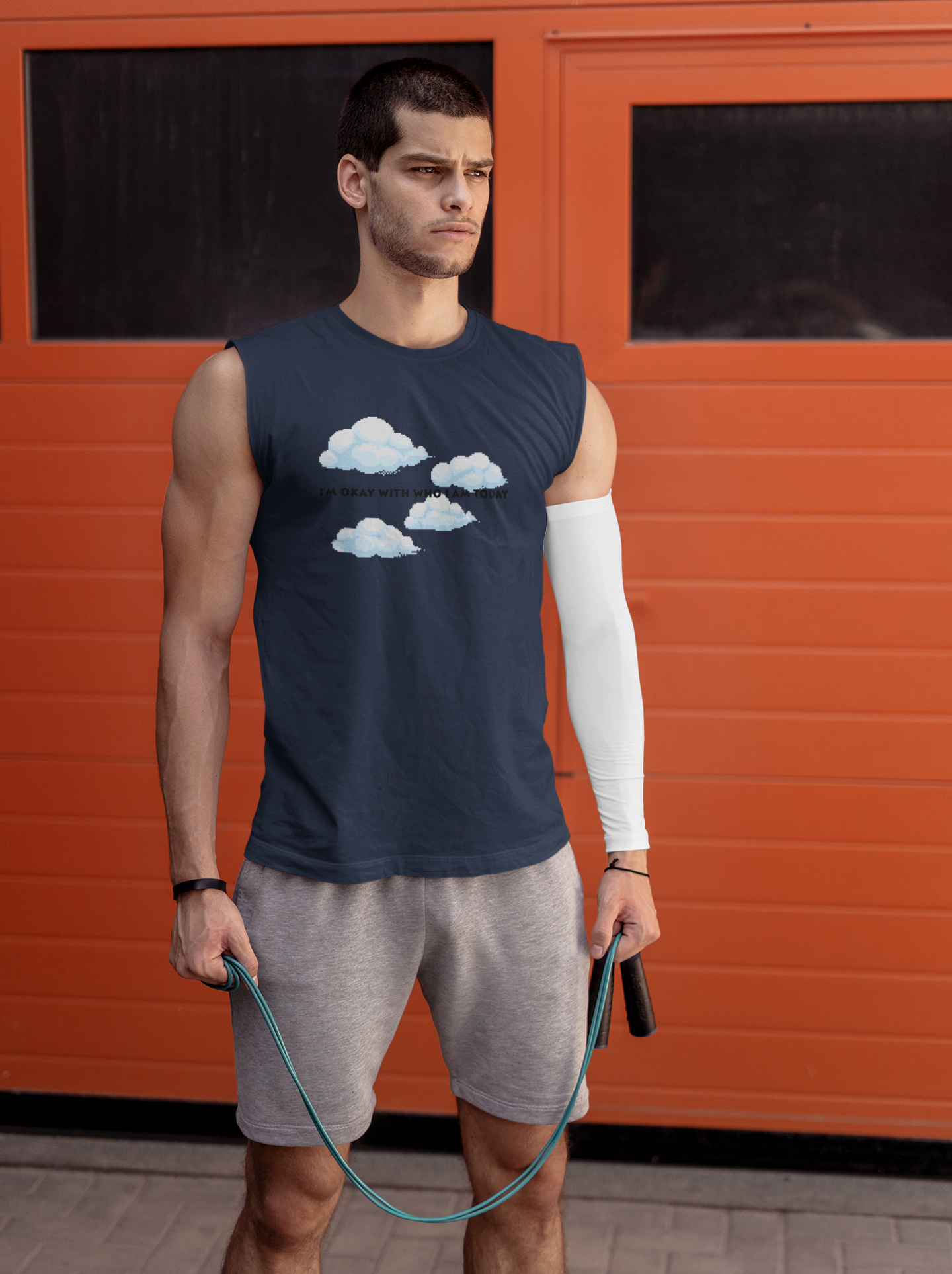 Its Okay Who I am Today Minimal Men Gym Vest-FunkyTeesClub
