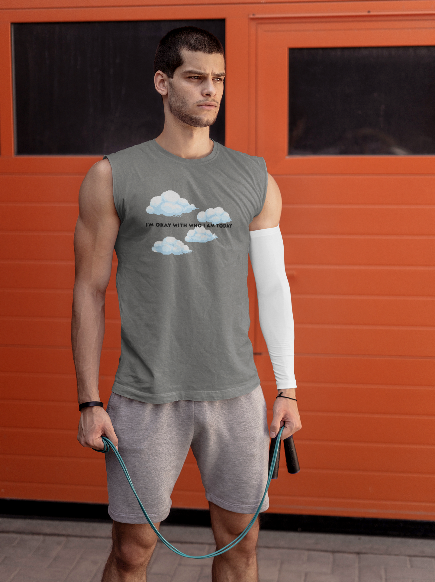 Its Okay Who I am Today Minimal Men Gym Vest-FunkyTeesClub