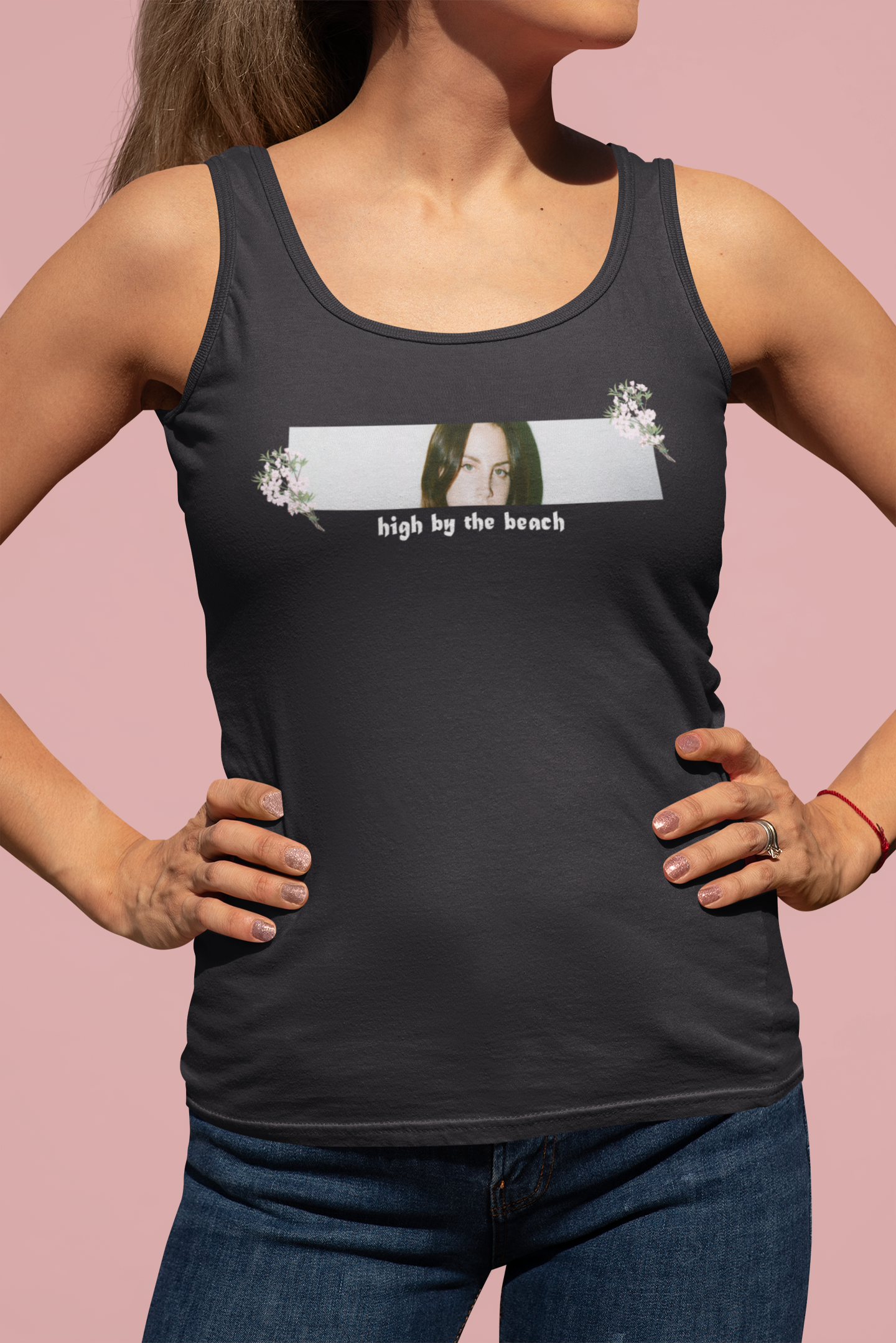 High By The Beach Minimals Women Tank Top- FunkyTeesClub