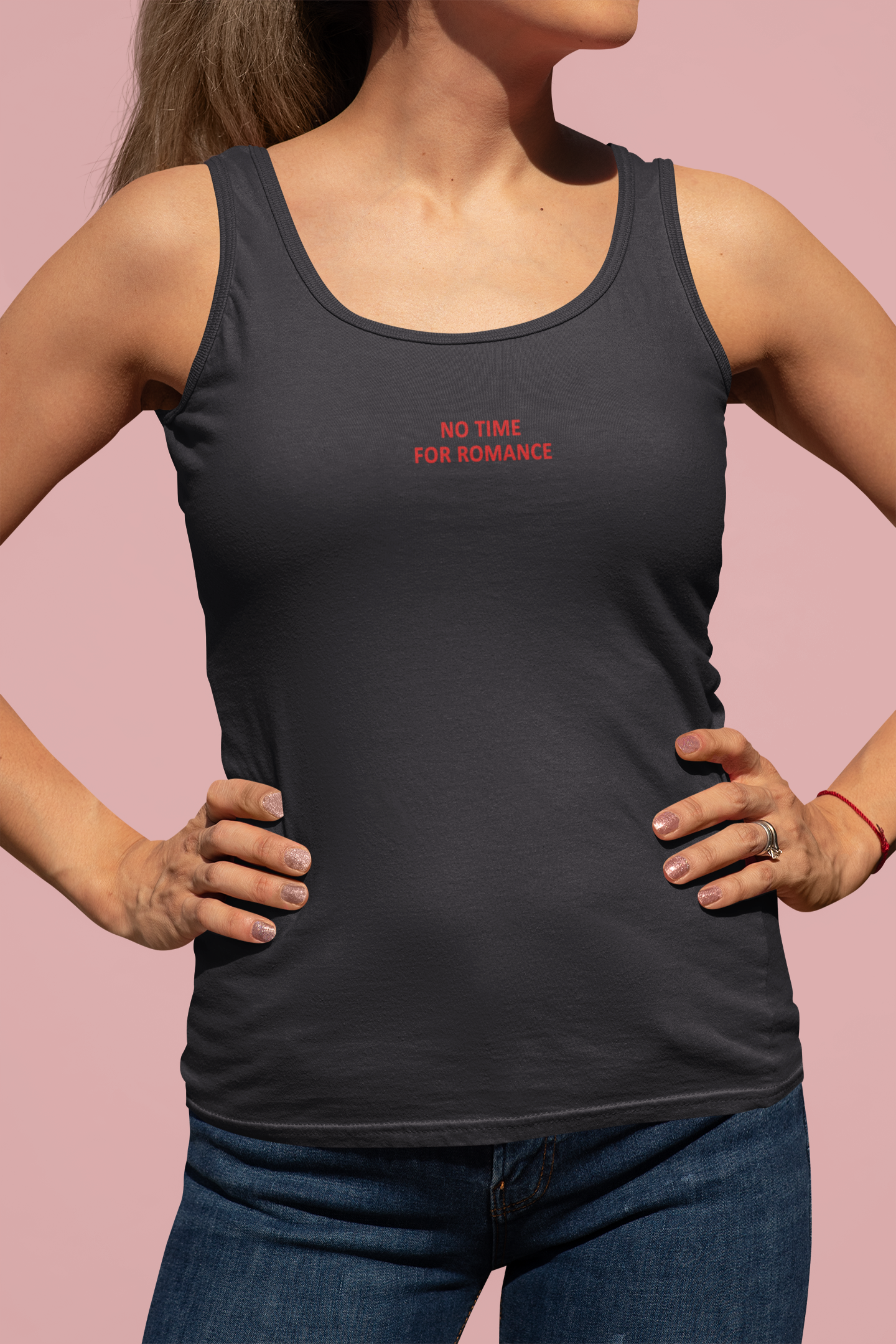 No Time For Romance Minimals Women Tank Top- FunkyTeesClub