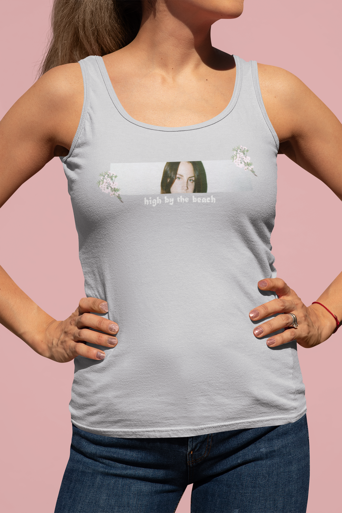 High By The Beach Minimals Women Tank Top- FunkyTeesClub