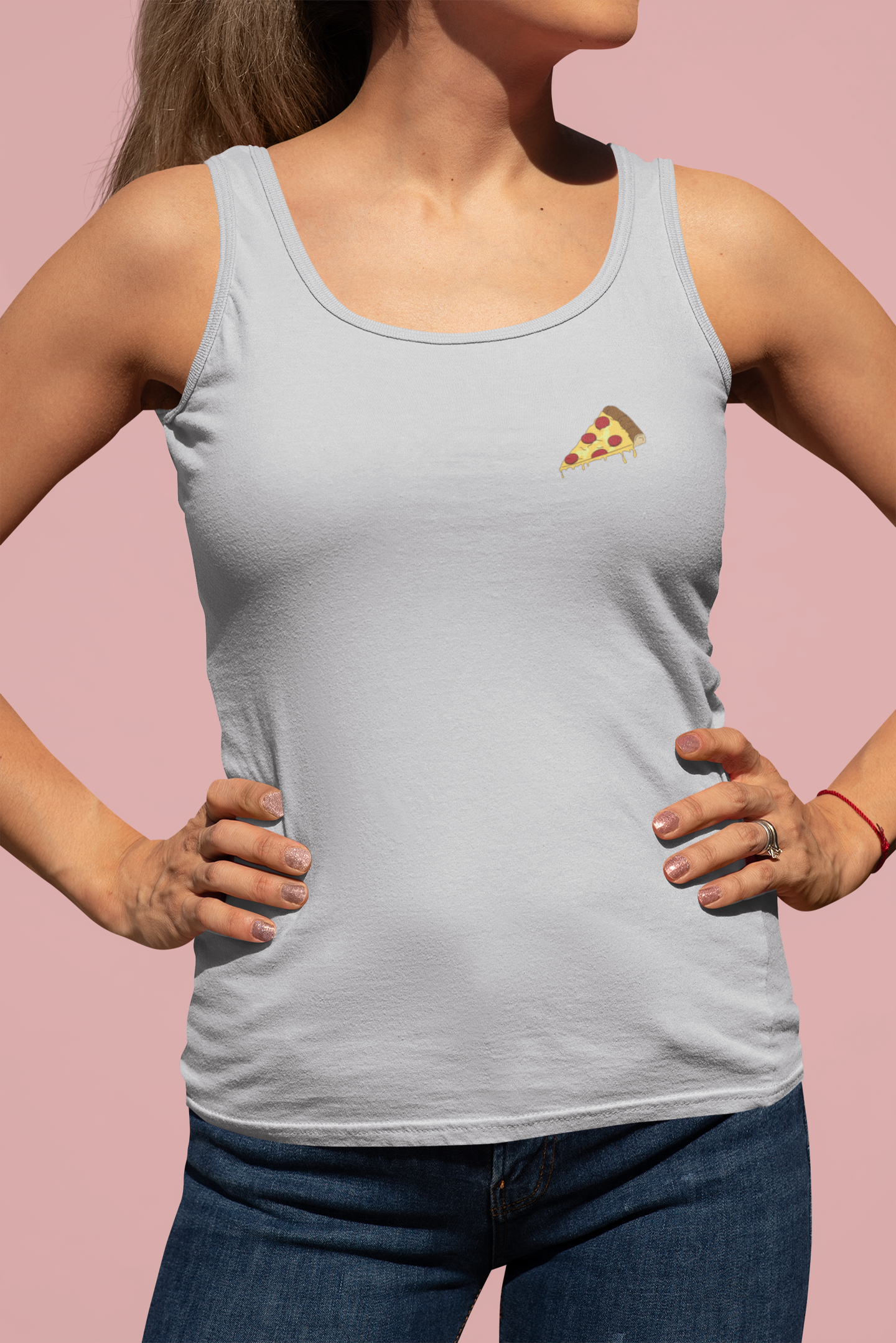 Pizza Minimals Women Tank Top- FunkyTeesClub