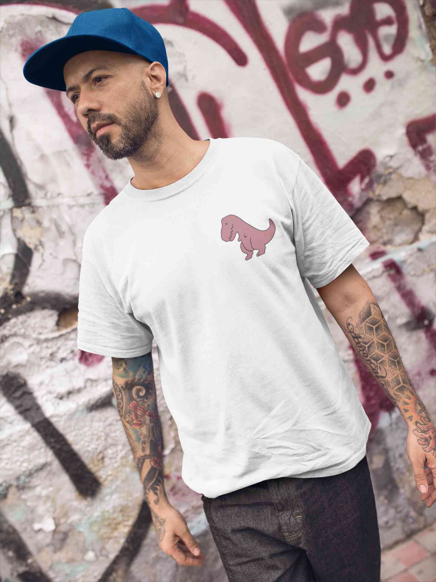 T-Rex Pocket Mens Half Sleeves T-shirt- FunkyTeesClub