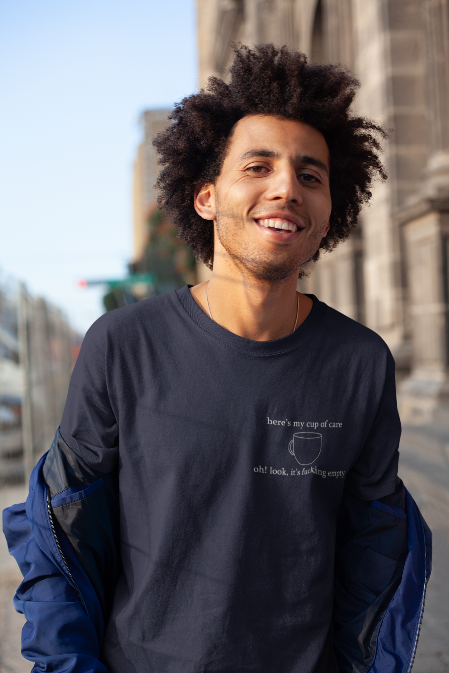 Here Is My Cup Of Care Mens Half Sleeves T-shirt- FunkyTeesClub