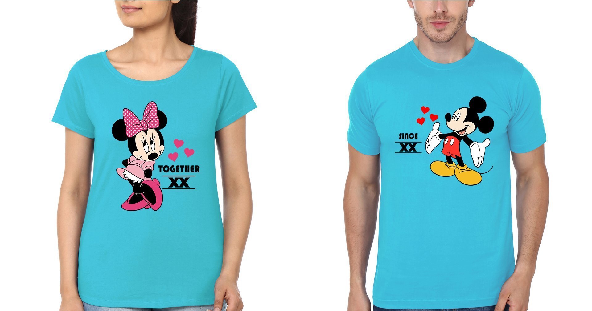 Together Since Couple Half Sleeves T-Shirts -FunkyTees - Funky Tees Club