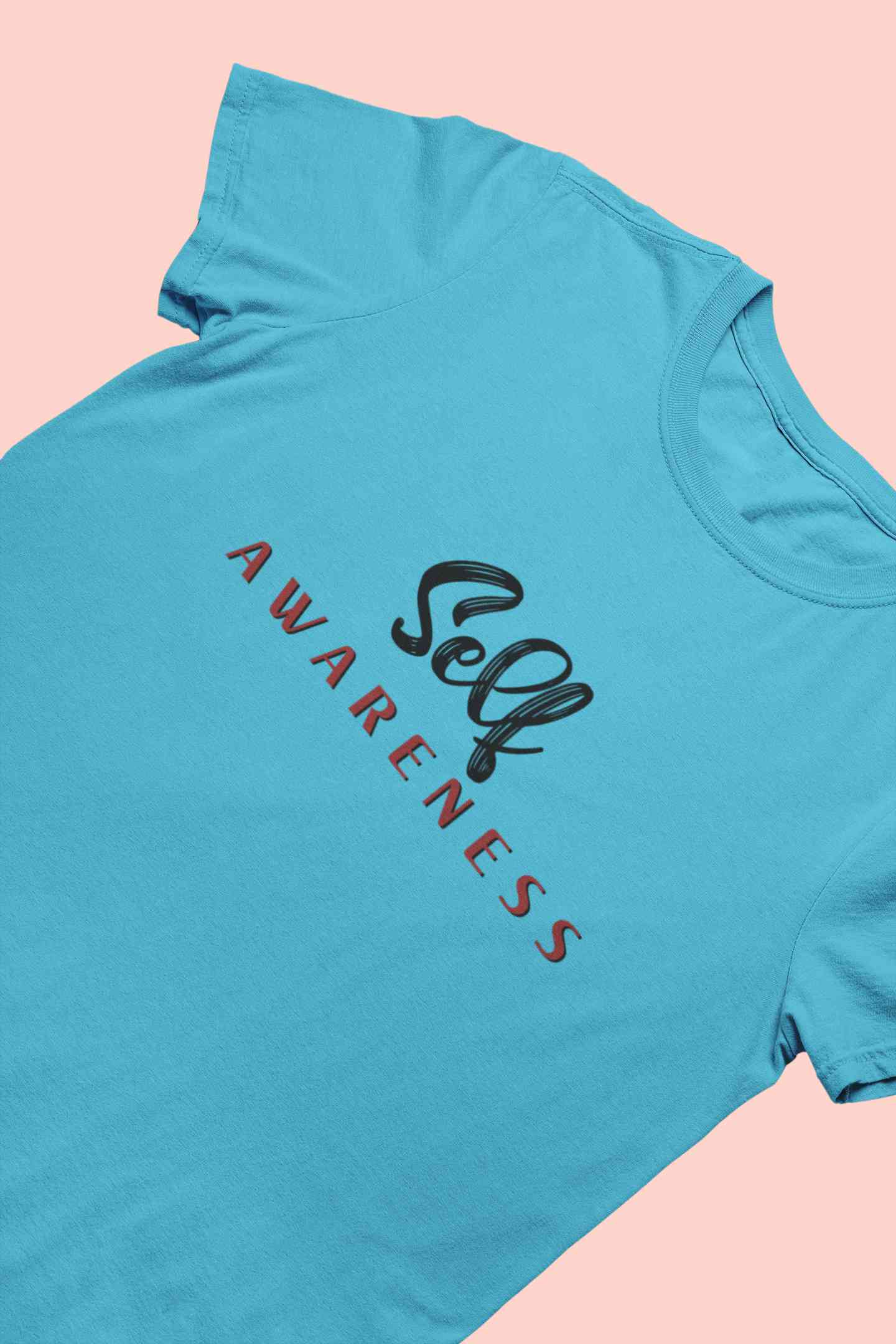 Self Awareness Typography Mens Half Sleeves T-shirt- FunkyTeesClub
