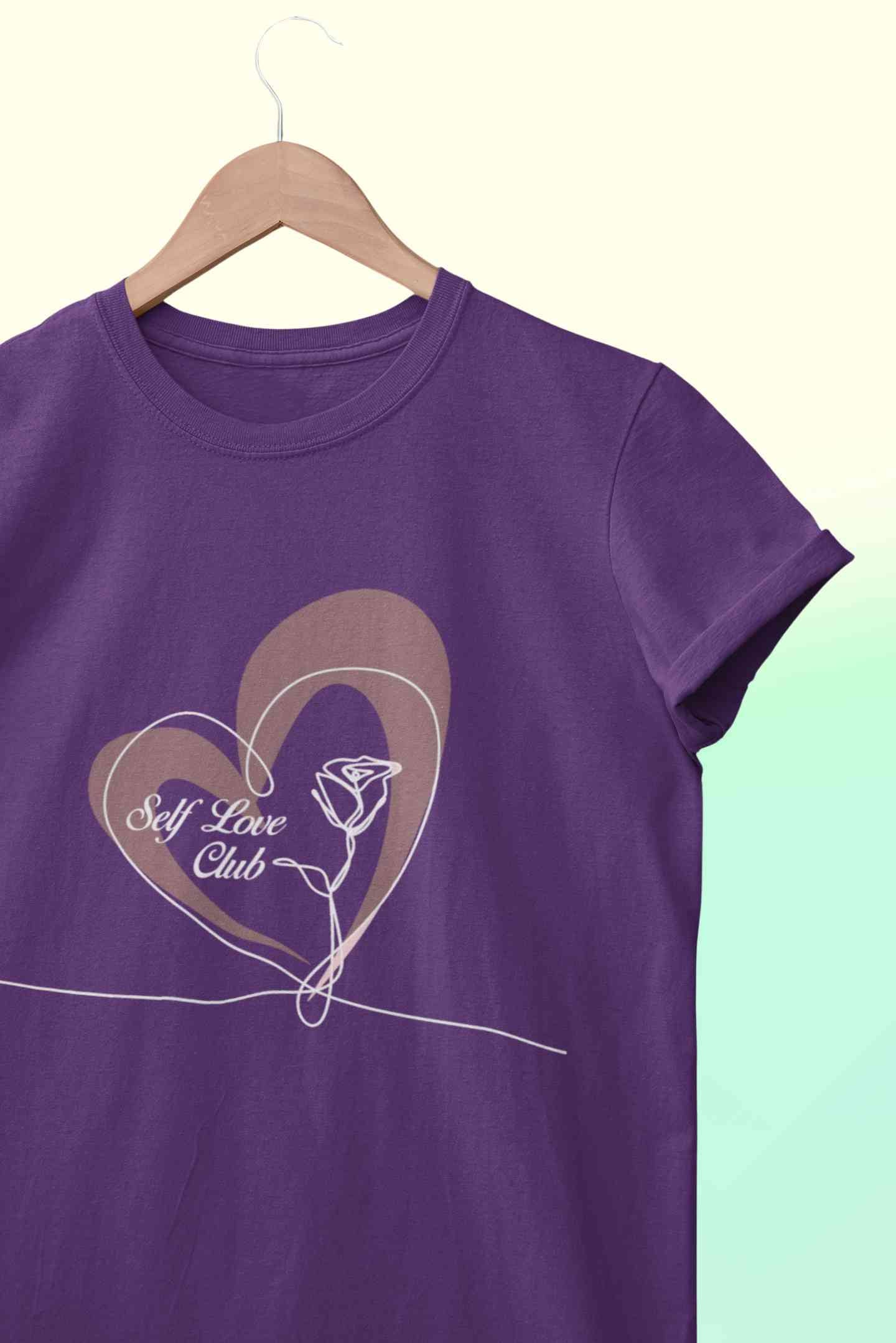 Self Love Club Women Half Sleeves T-shirt- FunkyTeesClub