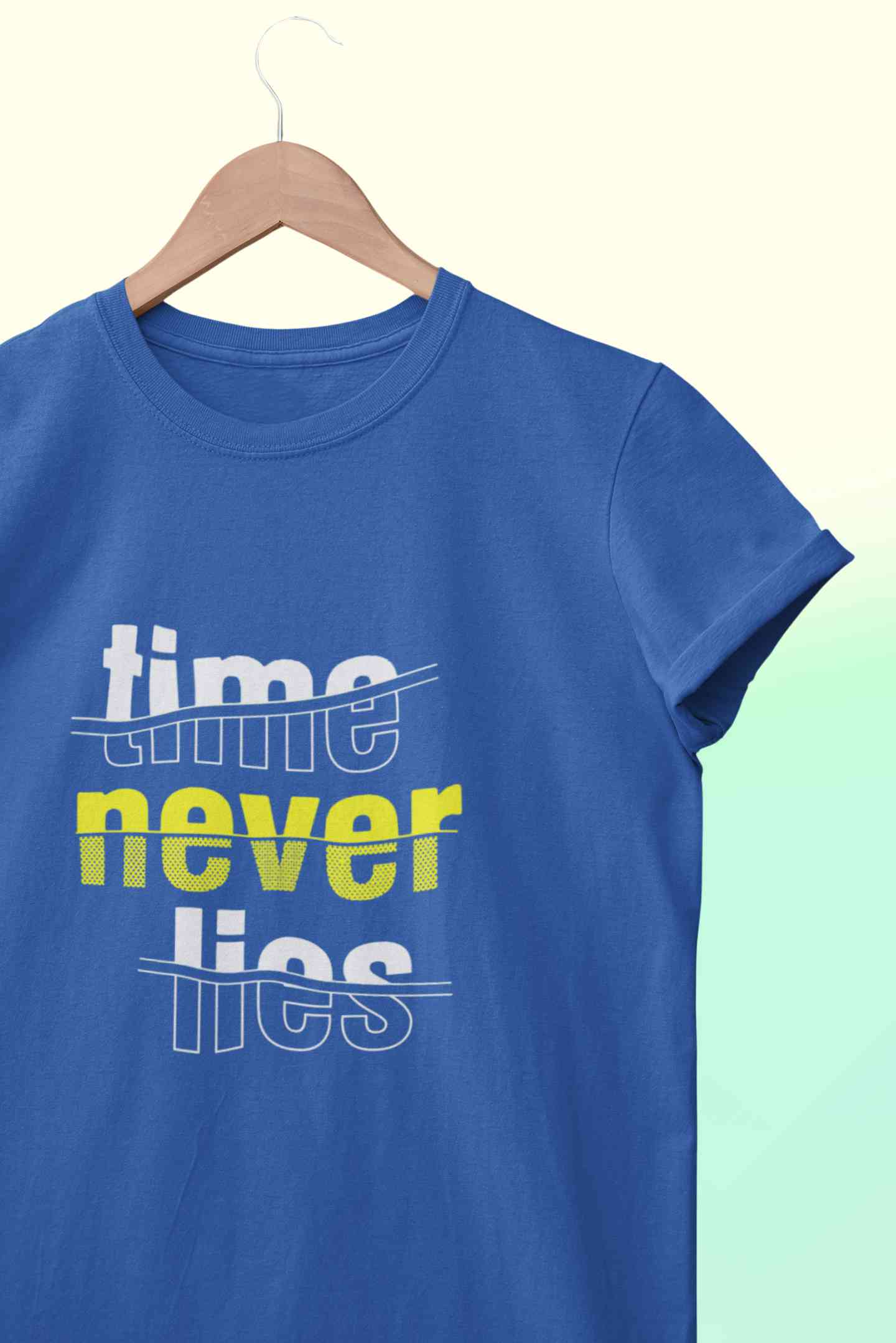 Time Never Lies Typography Mens Half Sleeves T-shirt- FunkyTeesClub