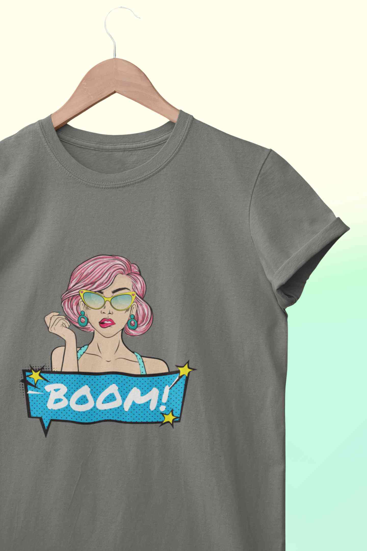 Boom Women Half Sleeves T-shirt- FunkyTeesClub
