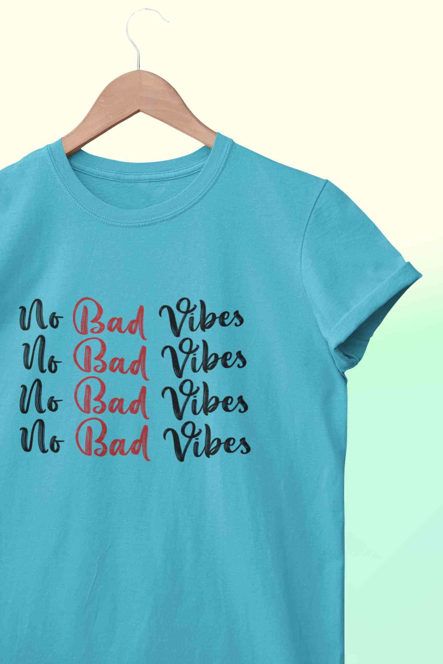 No Bad Vibes Women Half Sleeves T-shirt- FunkyTeesClub