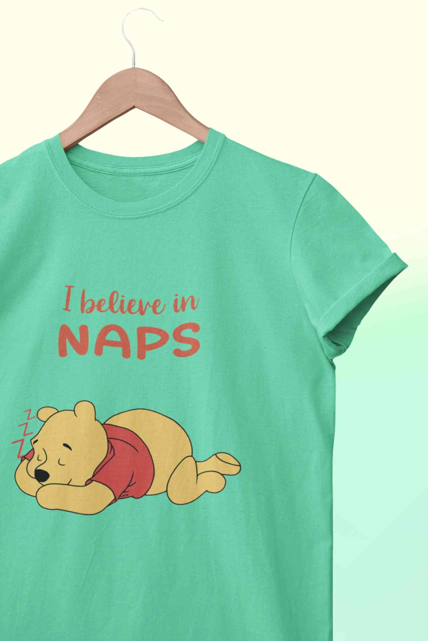 I Believe In Naps Women Half Sleeves T-shirt- FunkyTeesClub