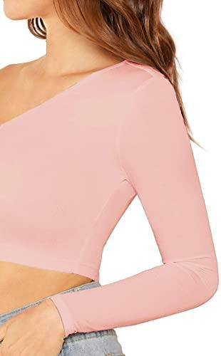 Trendy Solid One-Shoulder Crop Top - FunkyTeesClub - Funky Tees Club