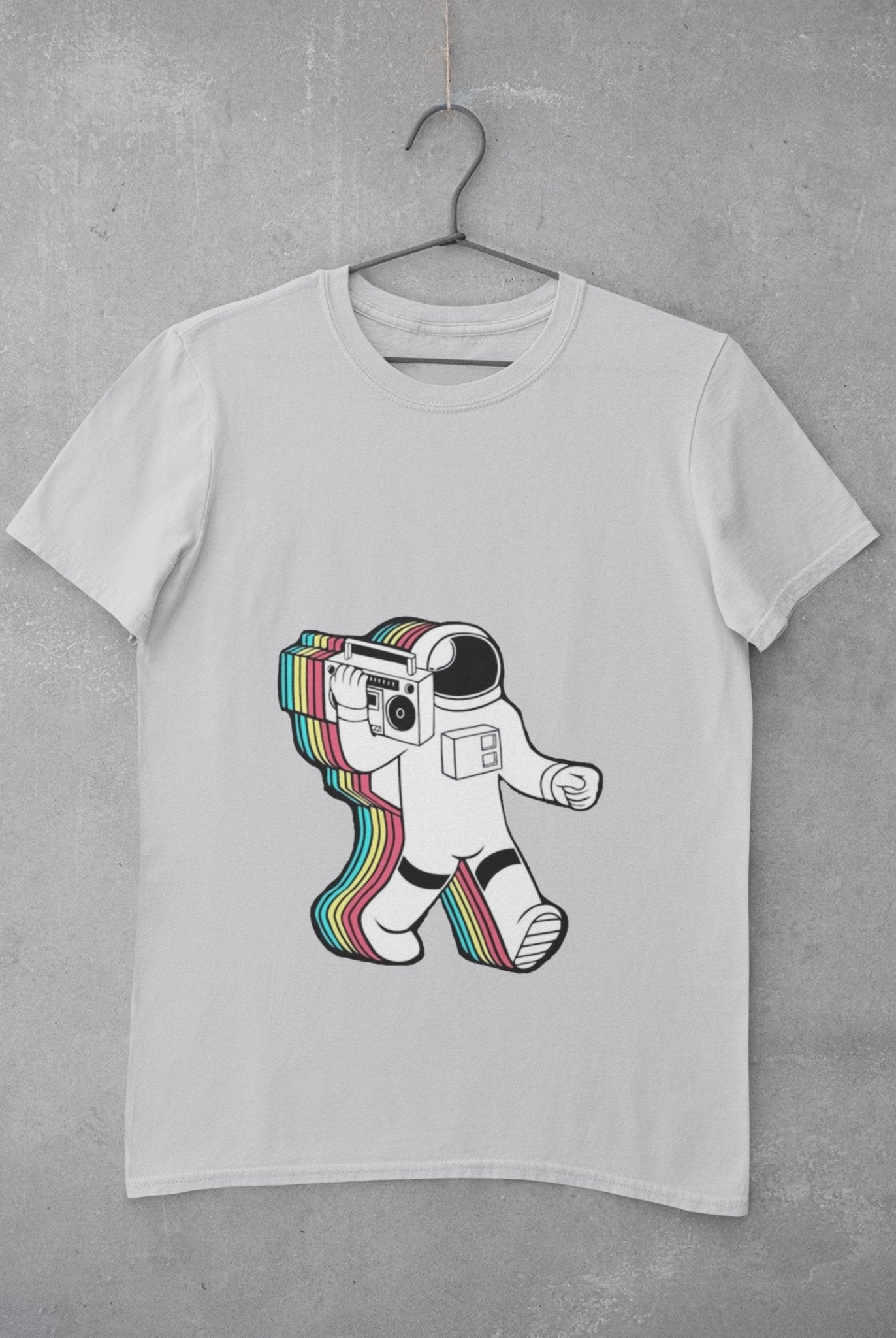 Trippy Astronaut Mens Half Sleeves T-shirt- FunkyTeesClub - Funky Tees Club
