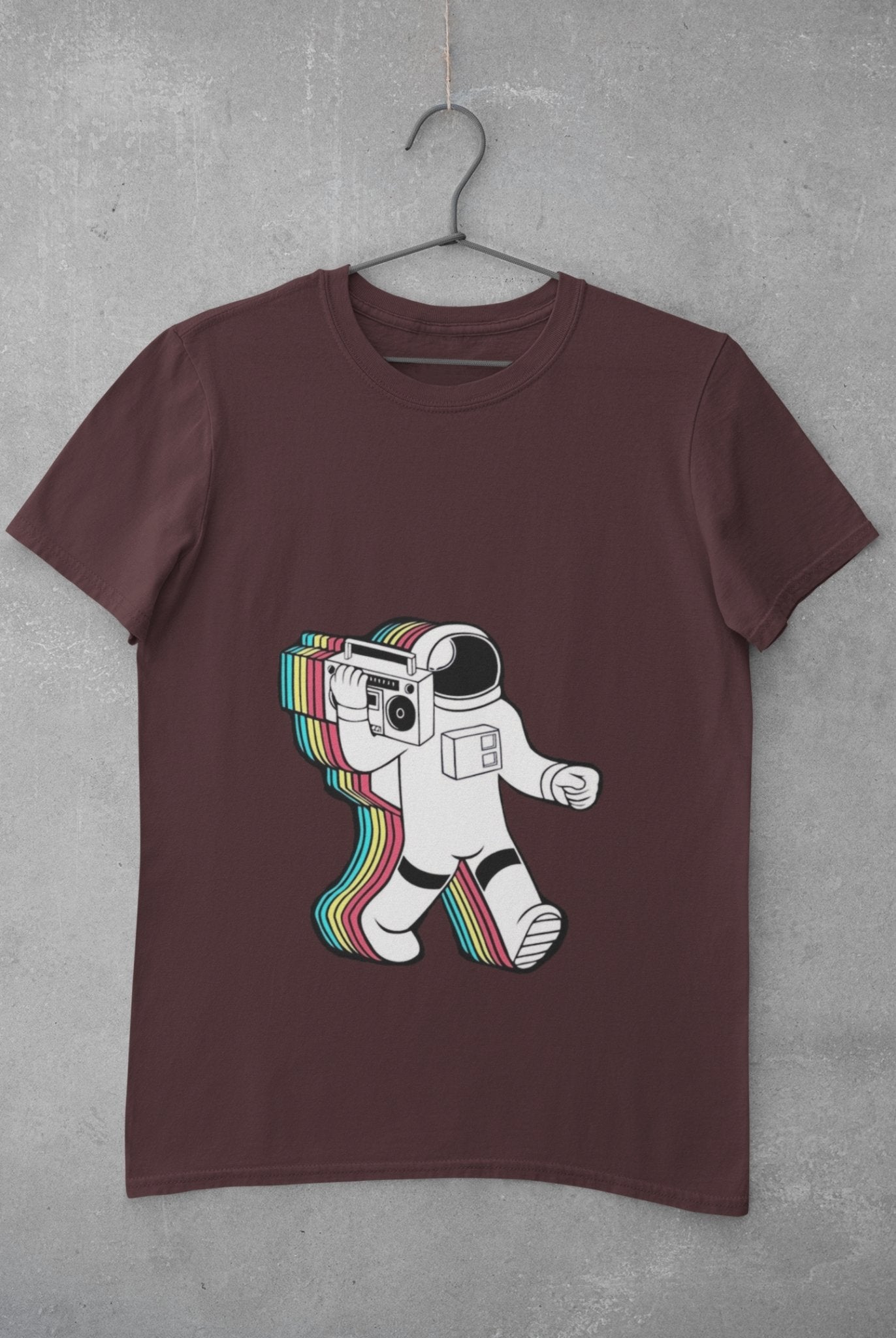 Trippy Astronaut Mens Half Sleeves T-shirt- FunkyTeesClub - Funky Tees Club