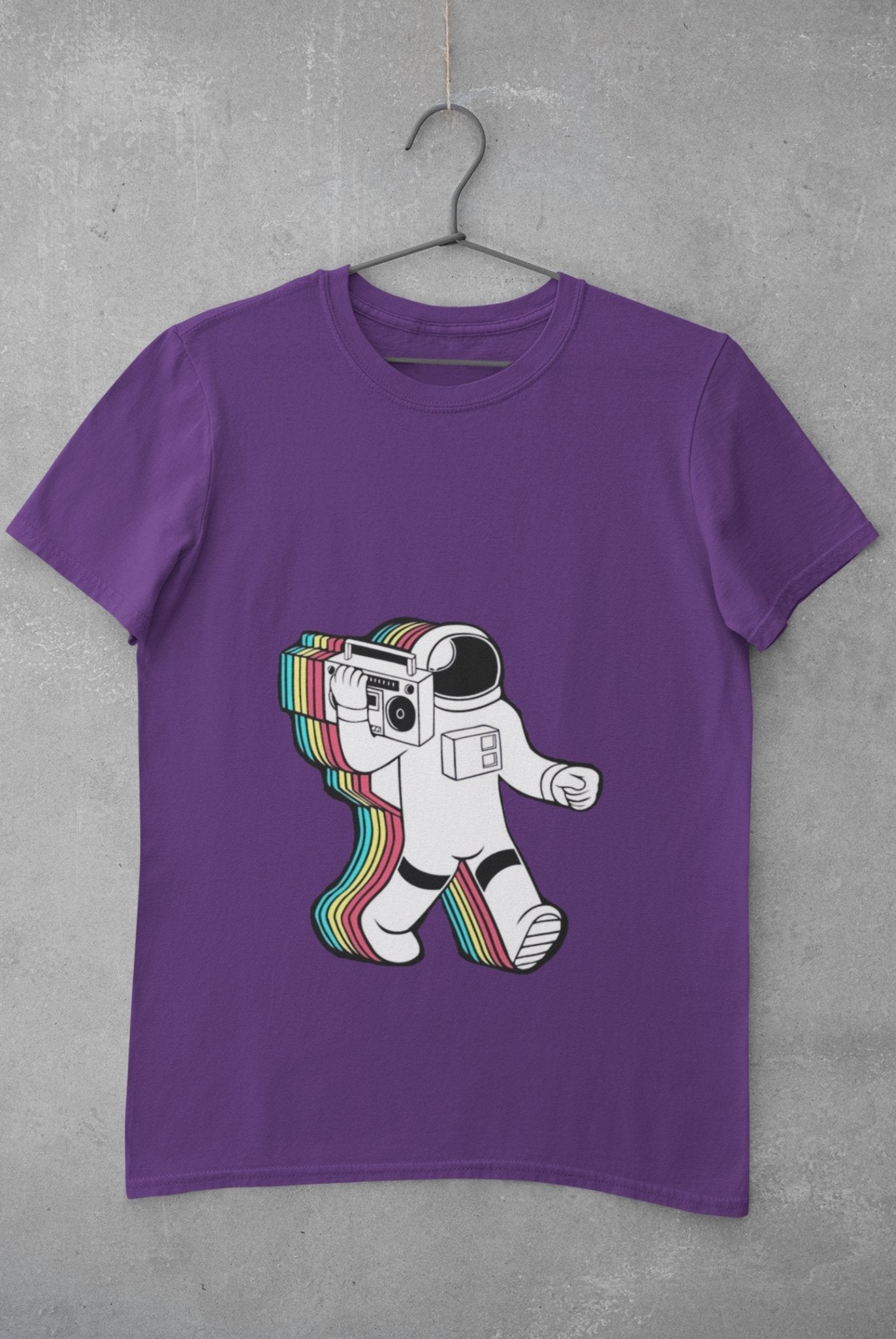 Trippy Astronaut Mens Half Sleeves T-shirt- FunkyTeesClub - Funky Tees Club