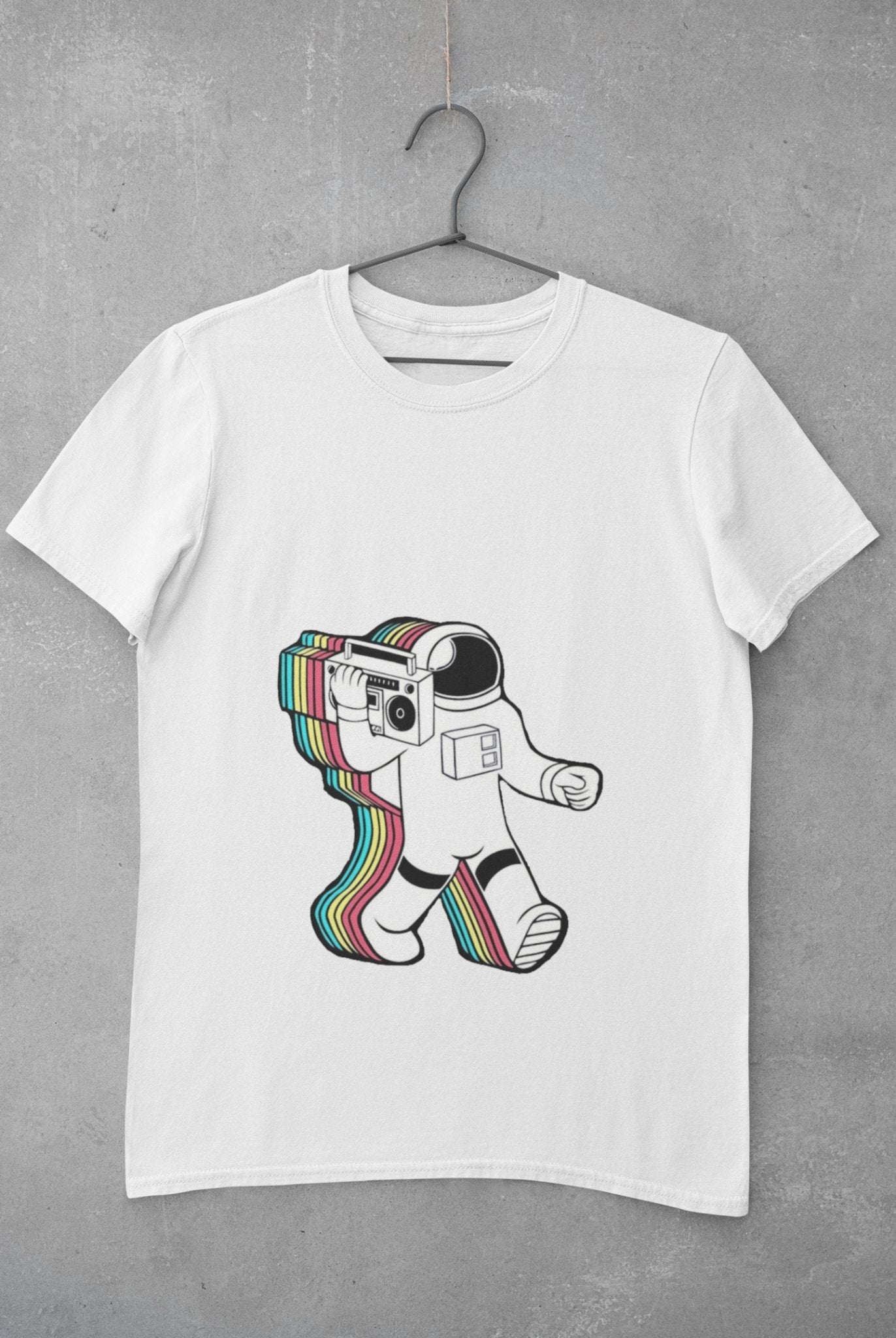 Trippy Astronaut Mens Half Sleeves T-shirt- FunkyTeesClub - Funky Tees Club