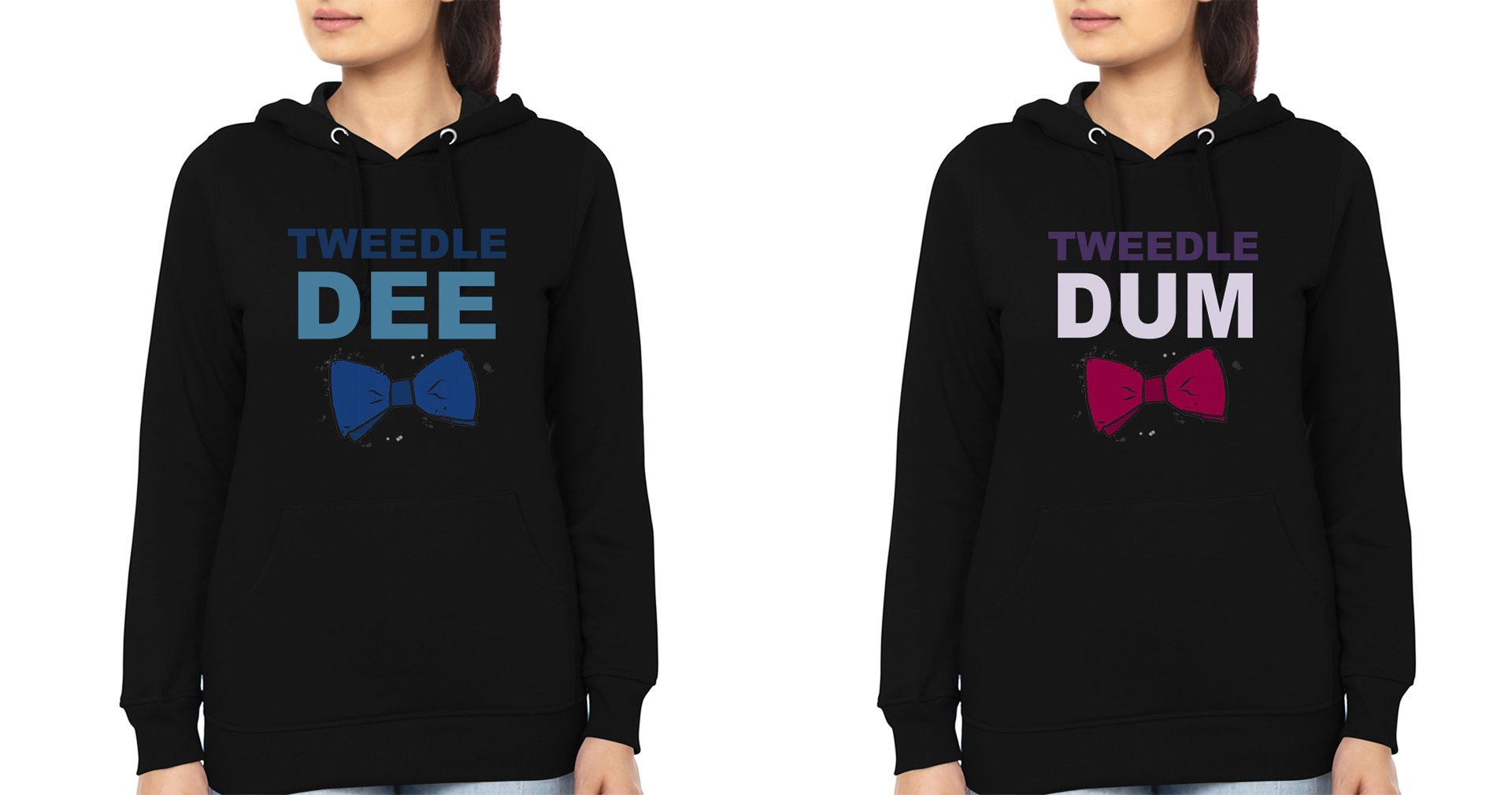 Tweedle BFF Hoodies-FunkyTees - Funky Tees Club