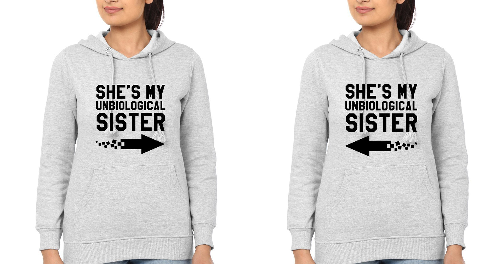 Unbiological Sister BFF Hoodies-FunkyTees - Funky Tees Club