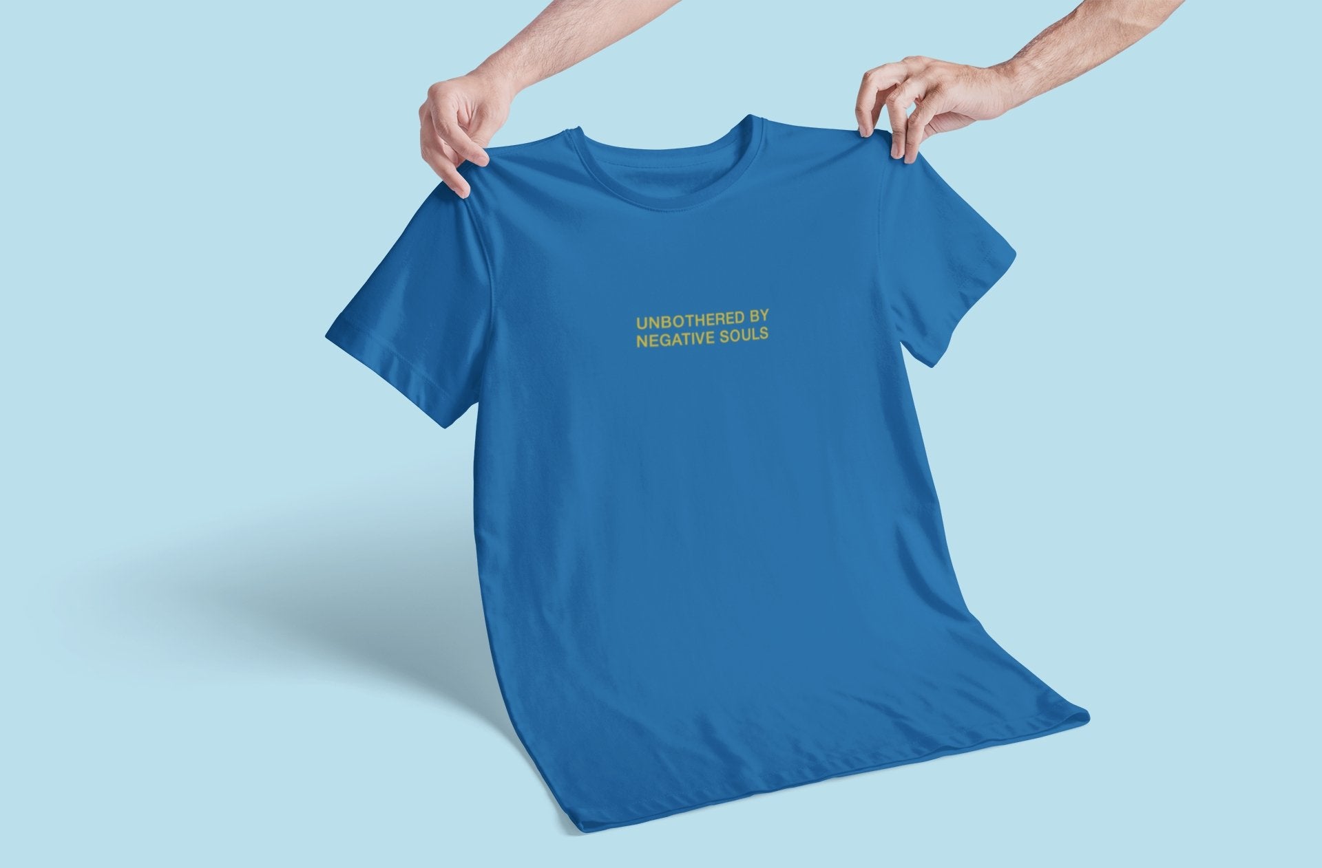Unbothered by negative souls Minimal Mens Half Sleeves T-shirt- FunkyTeesClub - Funky Tees Club