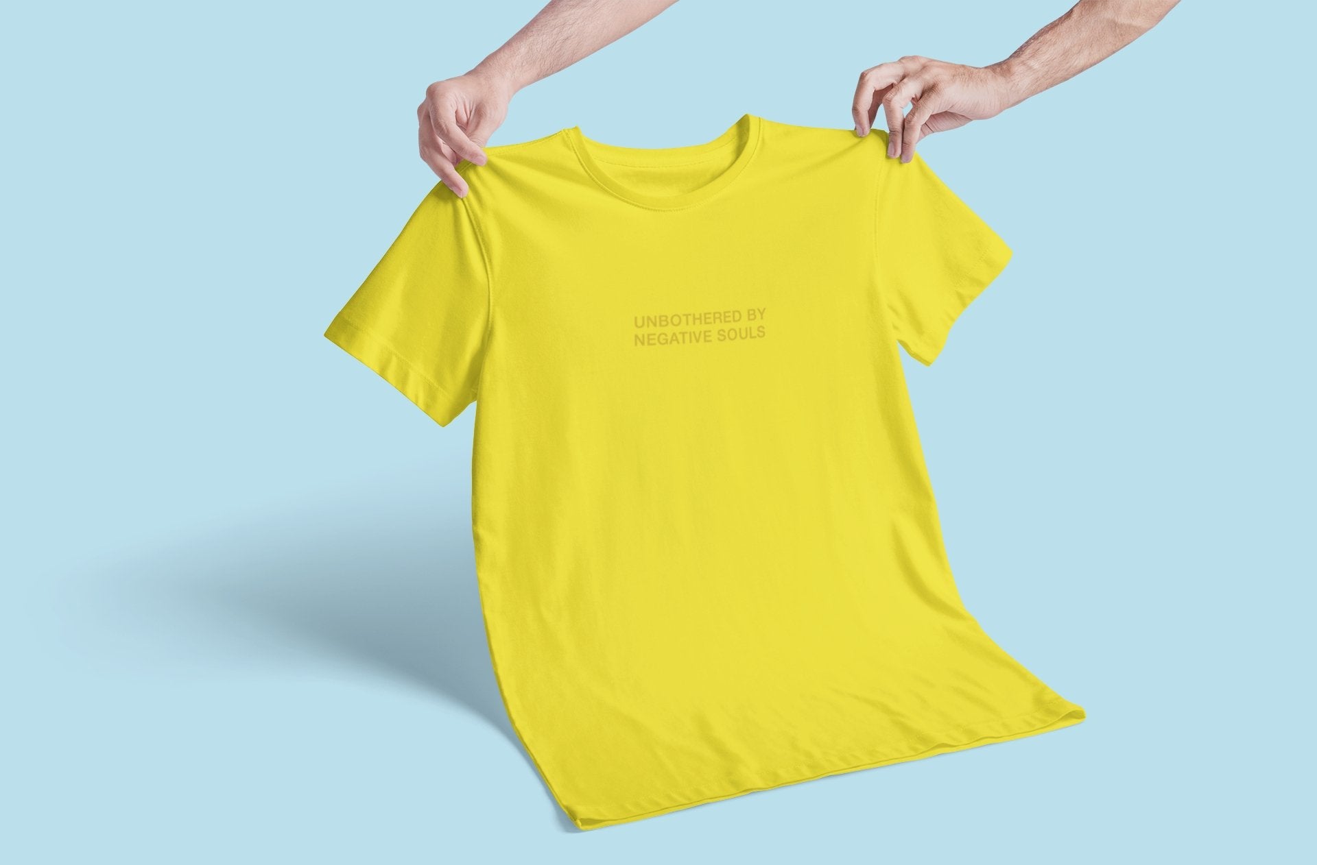 Unbothered by negative souls Minimal Mens Half Sleeves T-shirt- FunkyTeesClub - Funky Tees Club