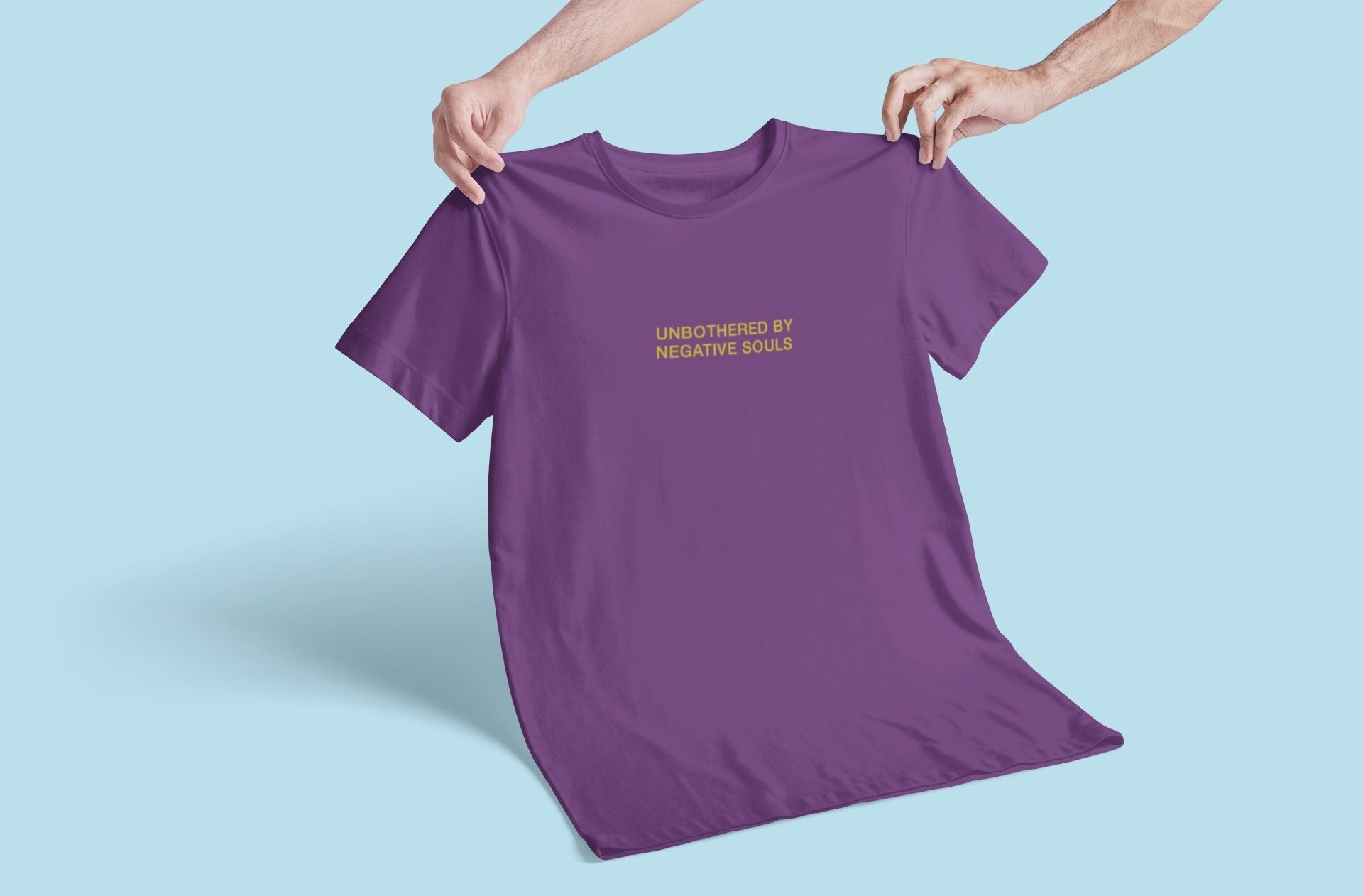 Unbothered by negative souls Minimal Mens Half Sleeves T-shirt- FunkyTeesClub - Funky Tees Club