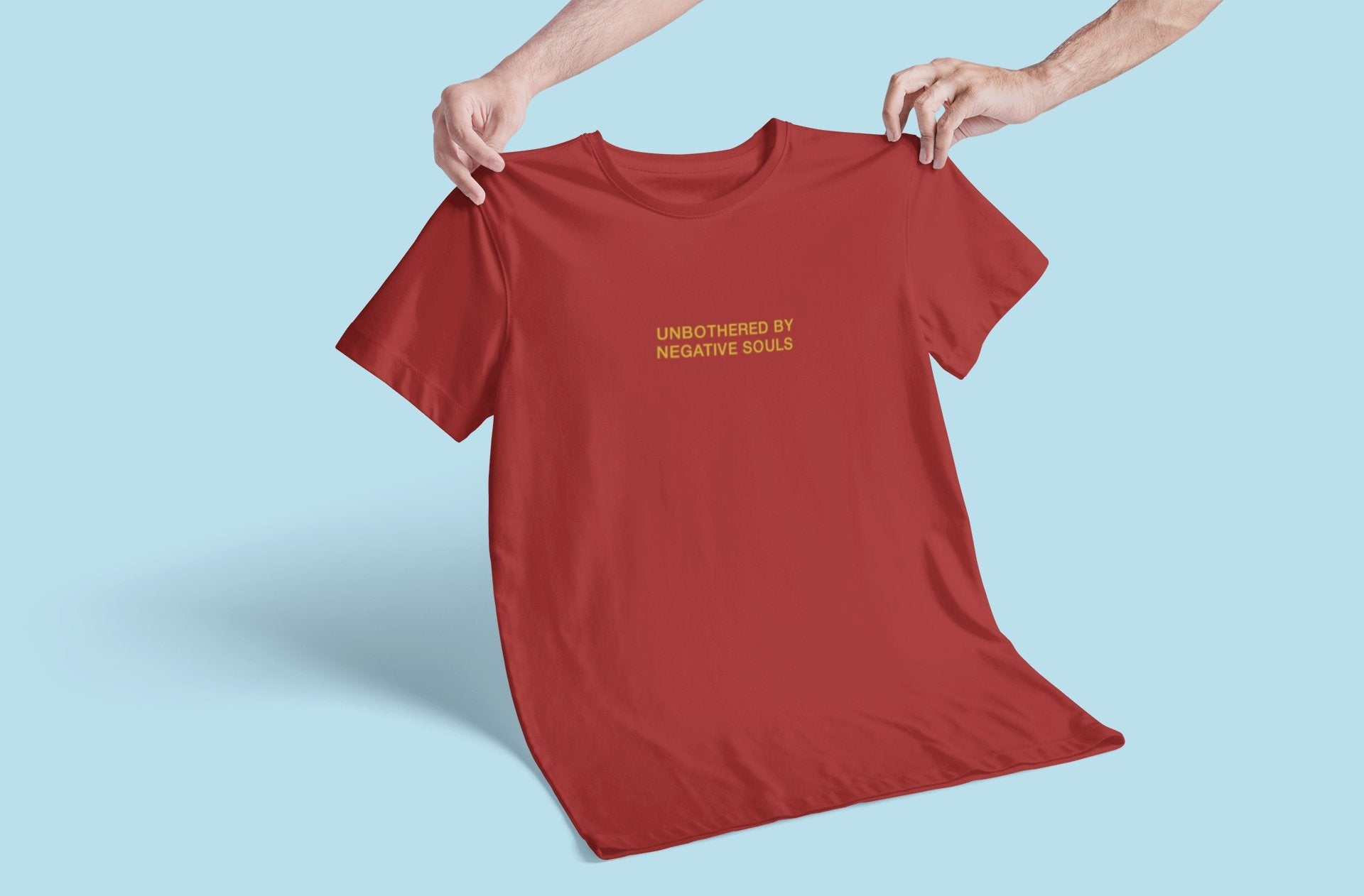 Unbothered by negative souls Minimal Women Half Sleeves T-shirt- FunkyTeesClub - Funky Tees Club