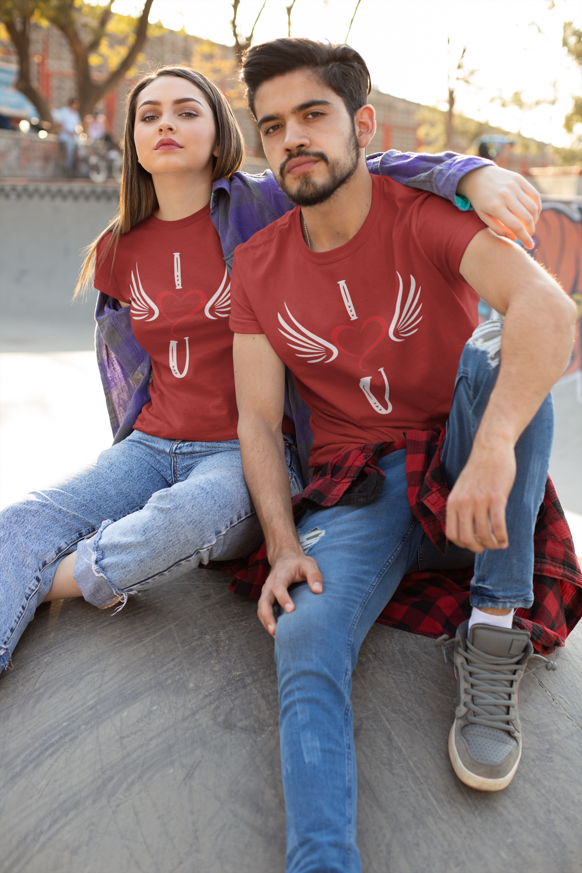 I Love U Couple Half Sleeves T-Shirts -FunkyTeesClub