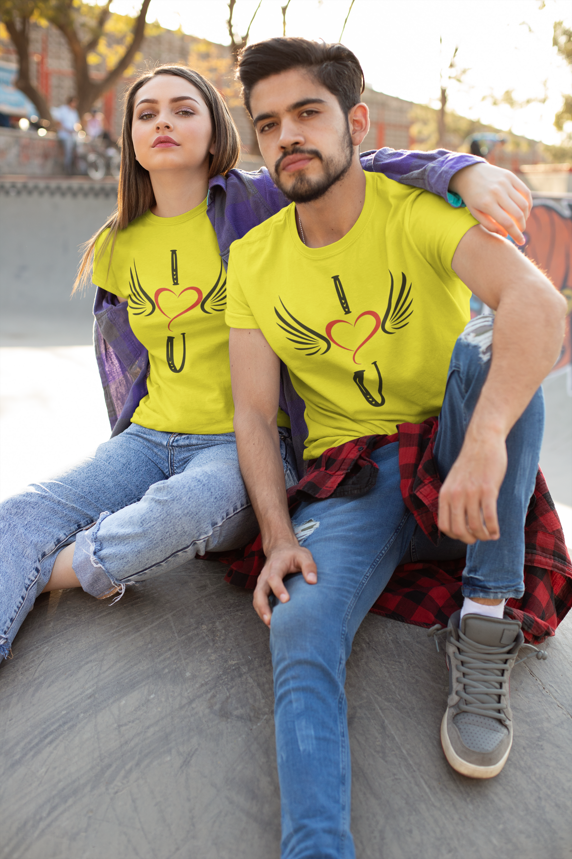 I Love U Couple Half Sleeves T-Shirts -FunkyTeesClub