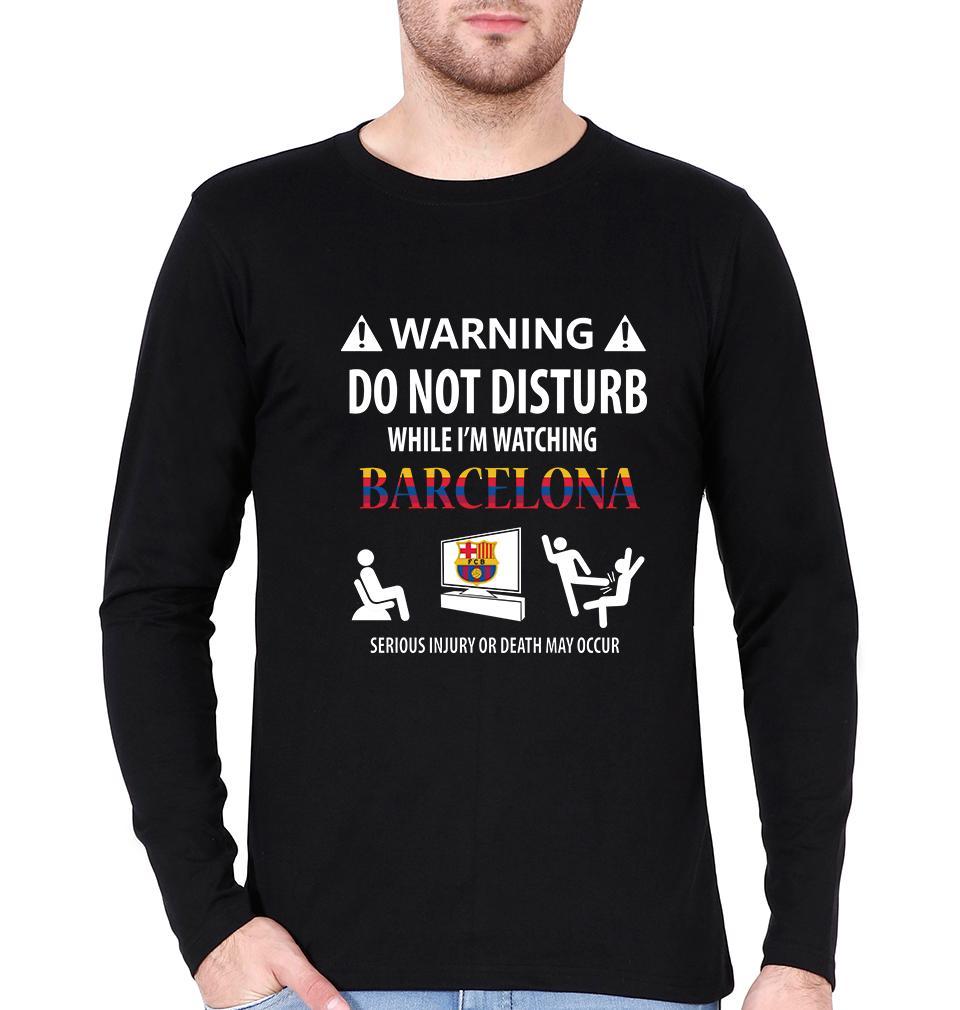 Warning FCB Men Full Sleeves T-Shirts-FunkyTeesClub - Funky Tees Club