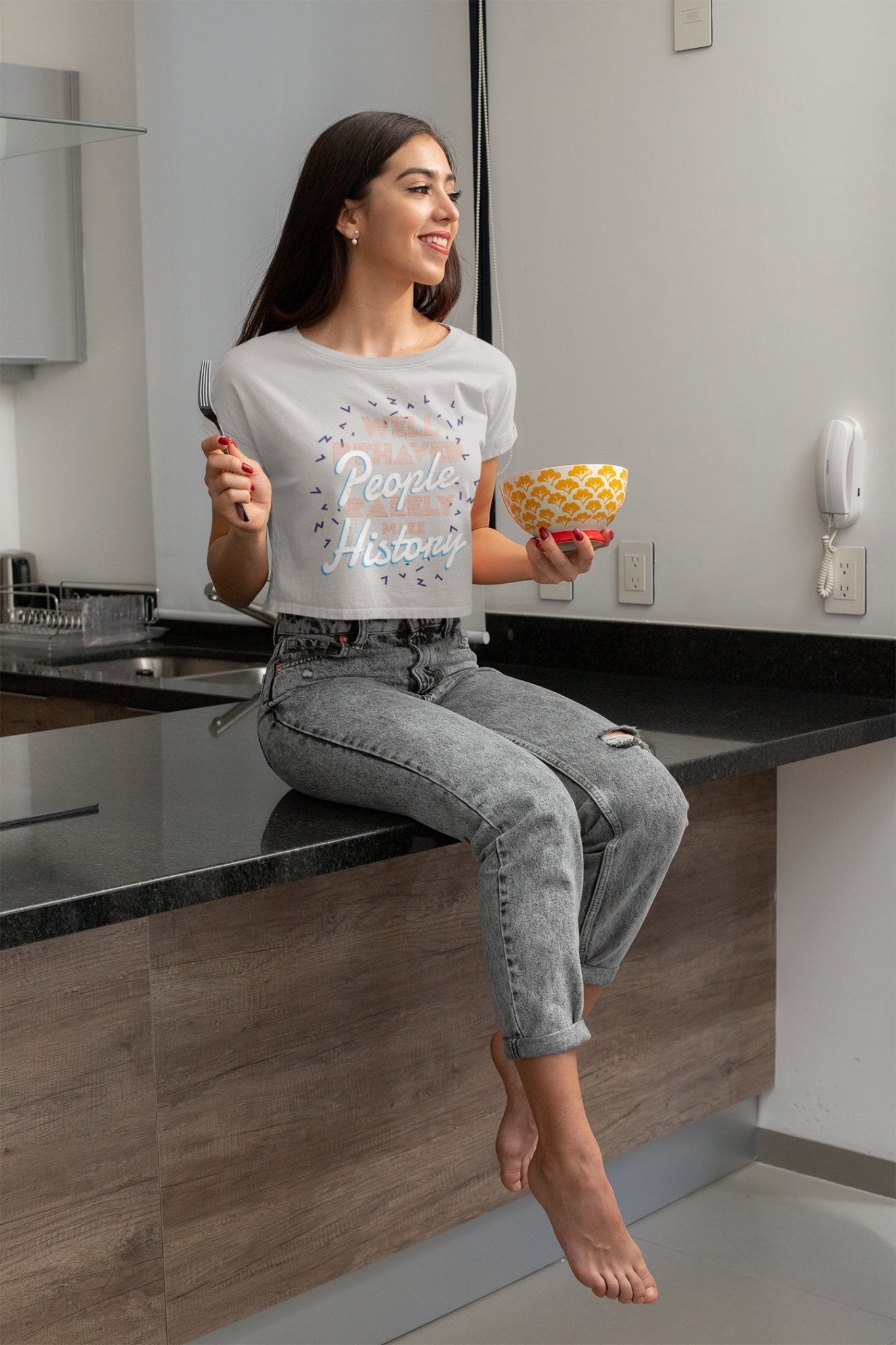 Well Behaved People Women Crop Top- FunkyTeesClub - Funky Tees Club
